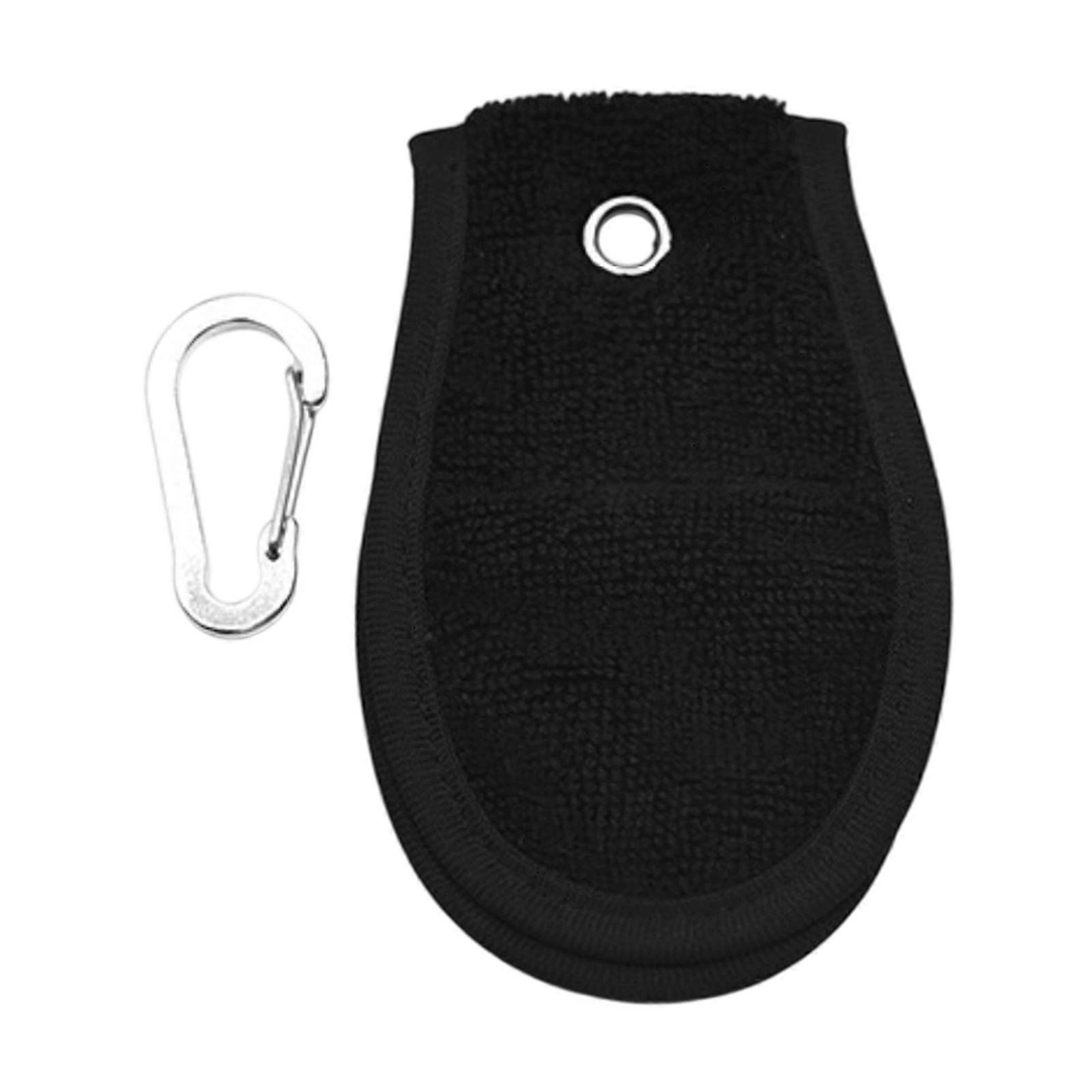 Golf Towel with Carabiner Hook Microfiber Double-Sided Velvets Black Cotton for Active Player Multicolor