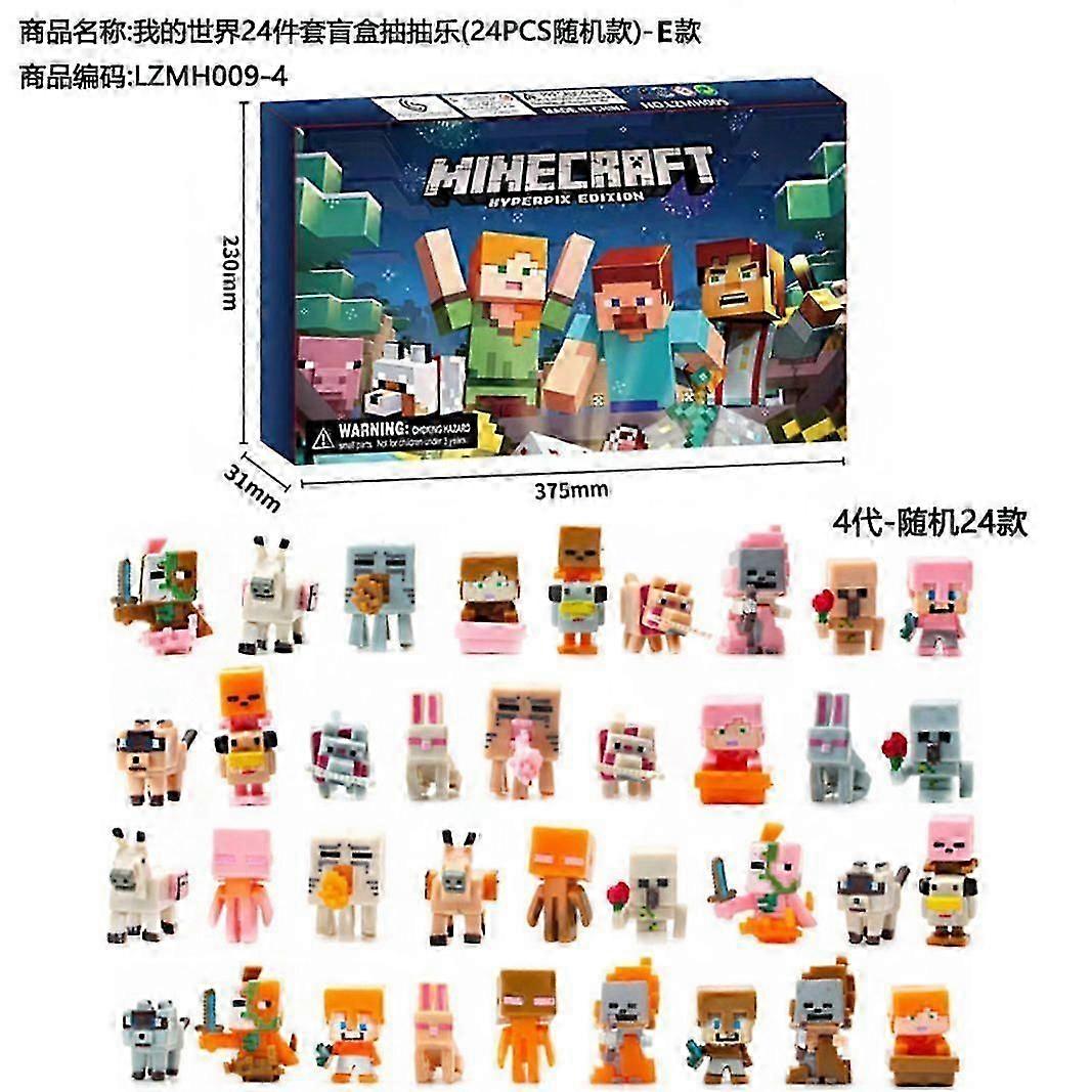 24pcs blind box Christmas advent calendar gift box Minecraft building block toys countdown small ornaments