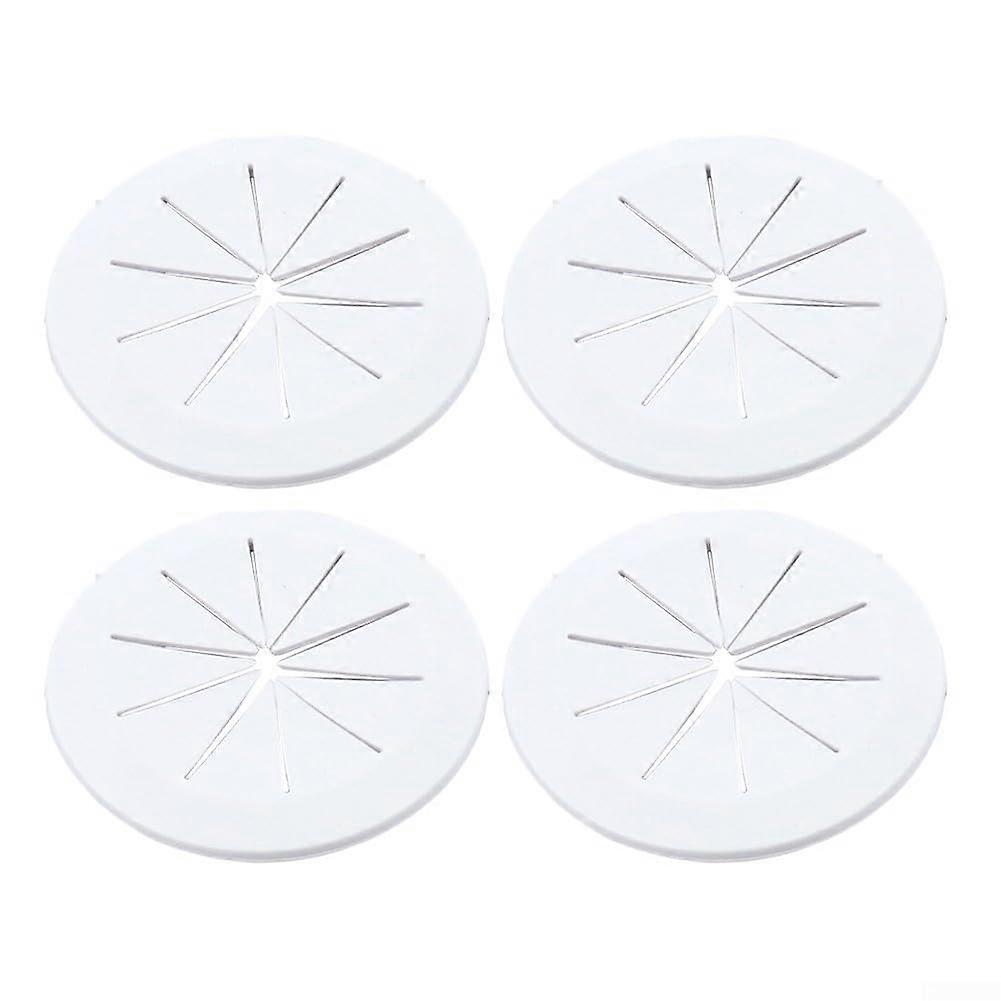 PVC Desk Grommet Cable Management Set 4Pack, Round Cord Organizer Inserts, White, 60mm, for Computer Desk Openings