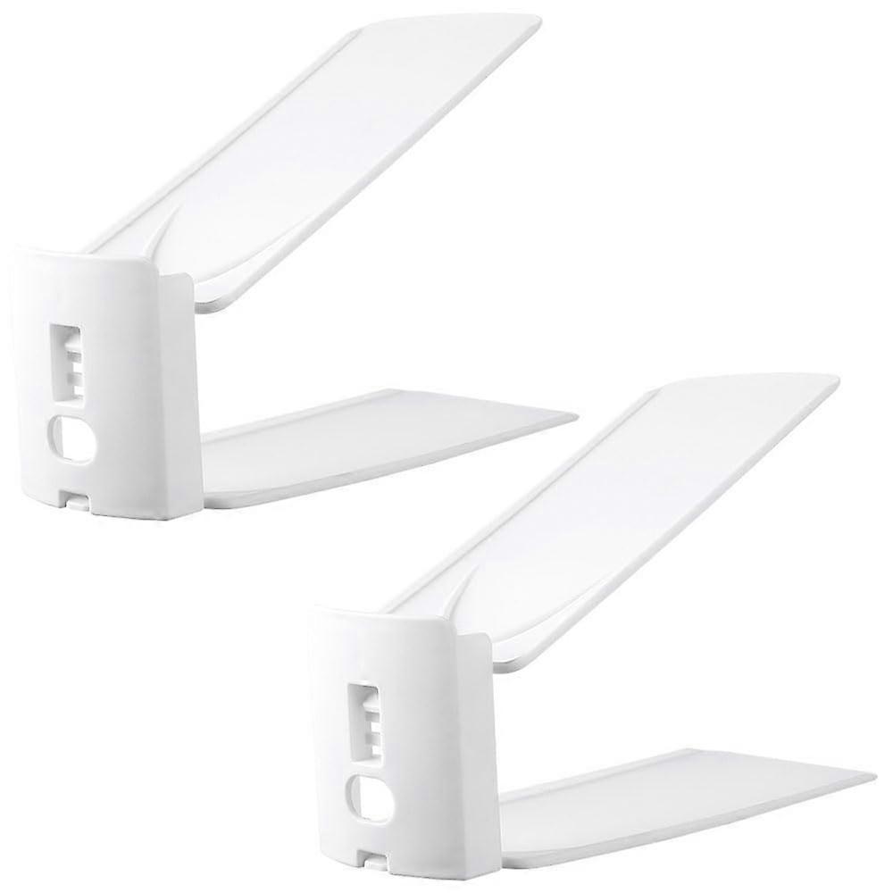 Shoe Organizer Slots Adjustable 3Tier Stackable Holder for Closet Space Saving, 2 Pack White