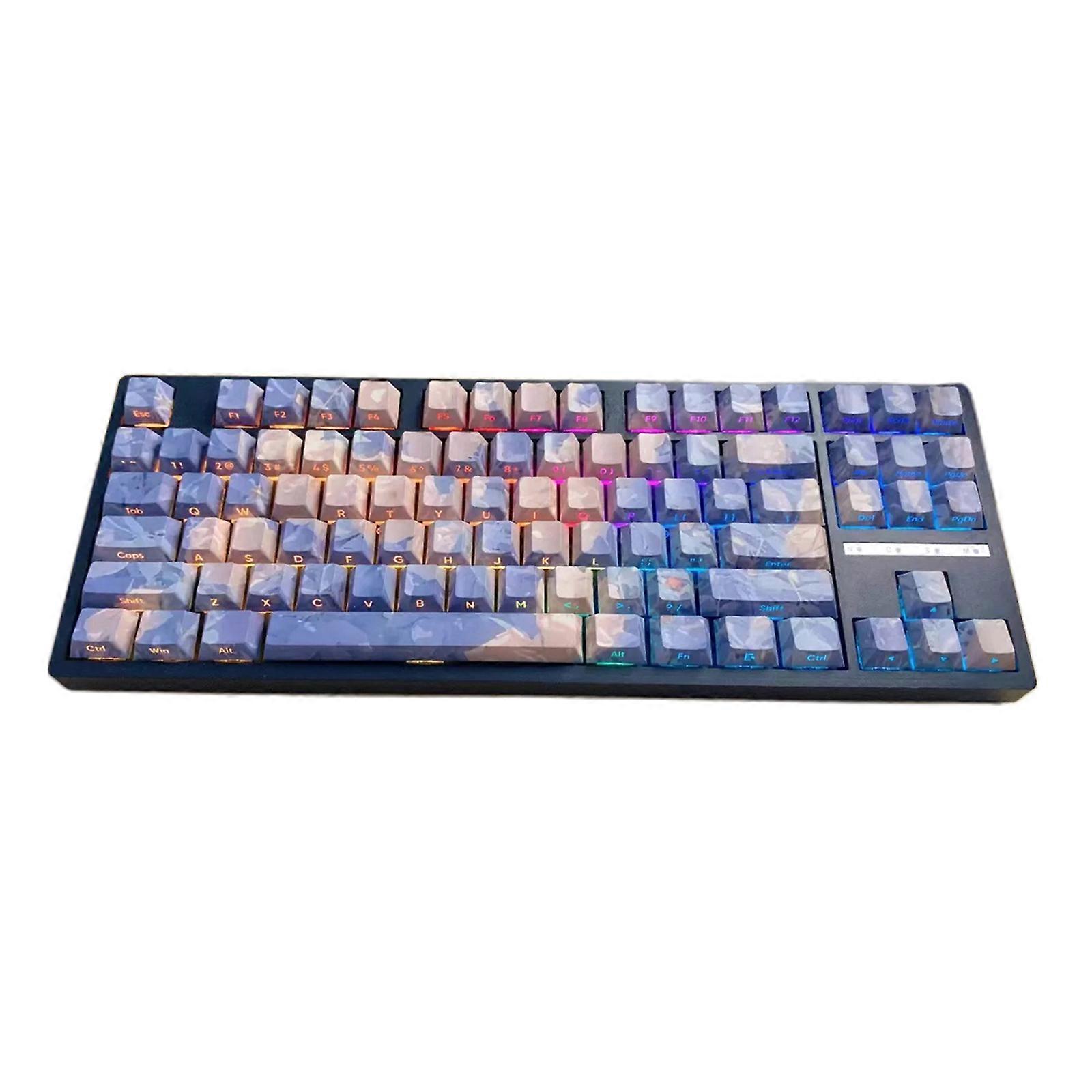 Equinox Flower Double Shot PBT Keycaps 135 Keys, Side Print Backlight Dye Sublimation Key Cap for Mechanical Keyboards Multicolor