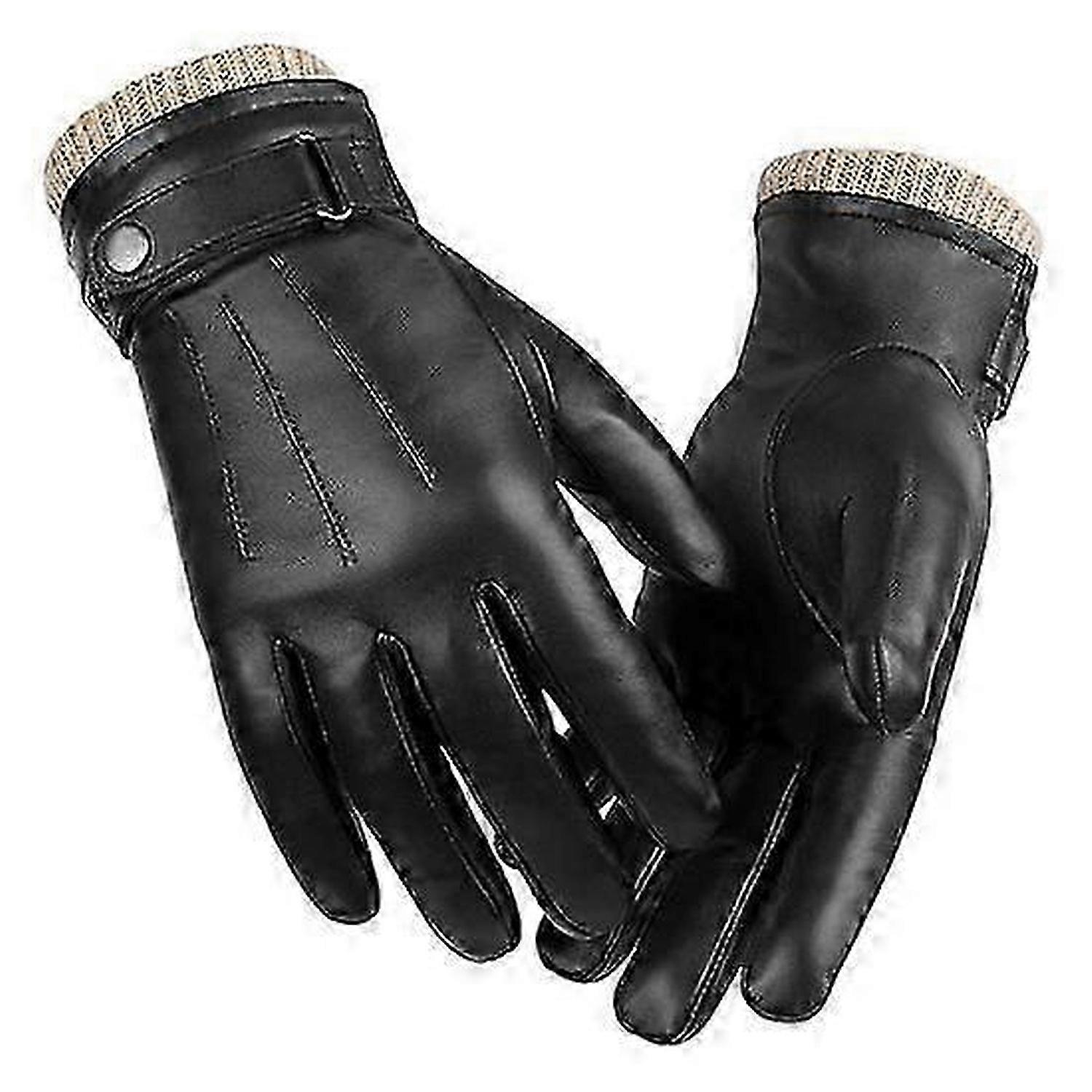 leather driving gloves with warm wool lining