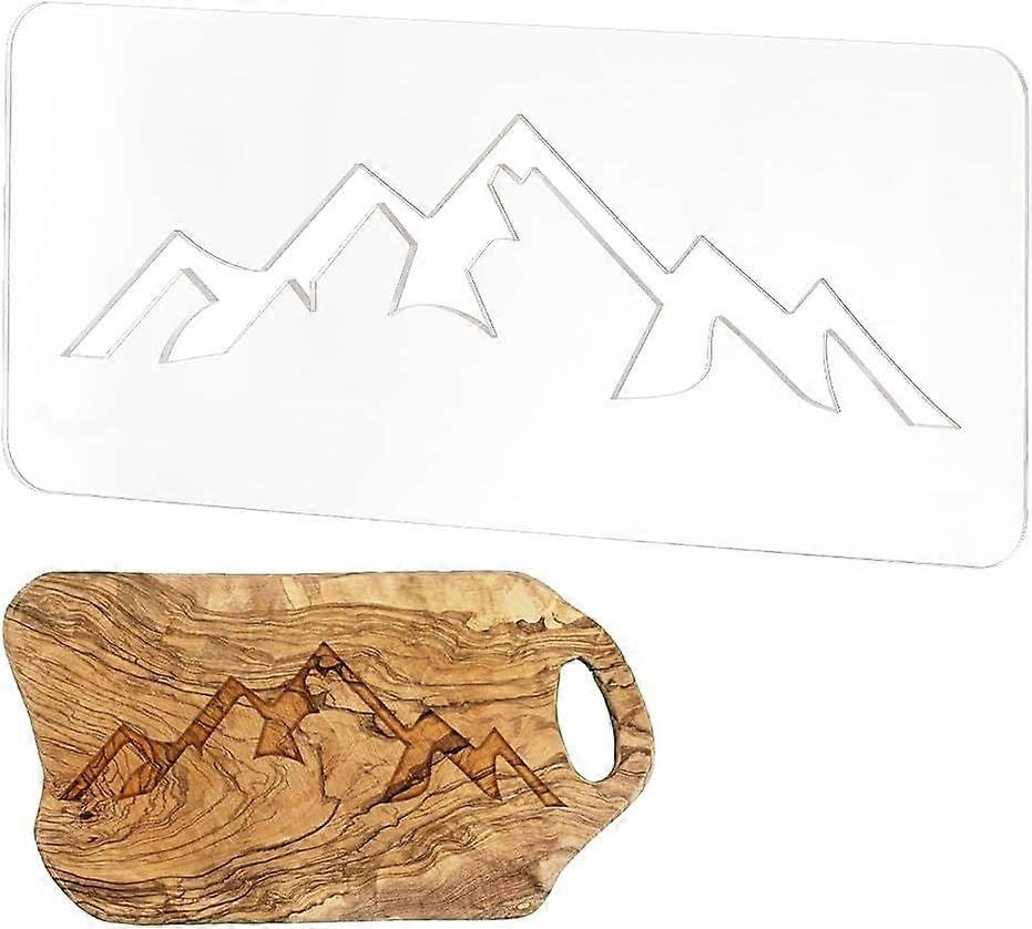Mountain Clear Acrylic Router Inlay Template Woodworking Router Template with Protective Film for Creating Unique Inlays in Signs Charcuterie Boards 1