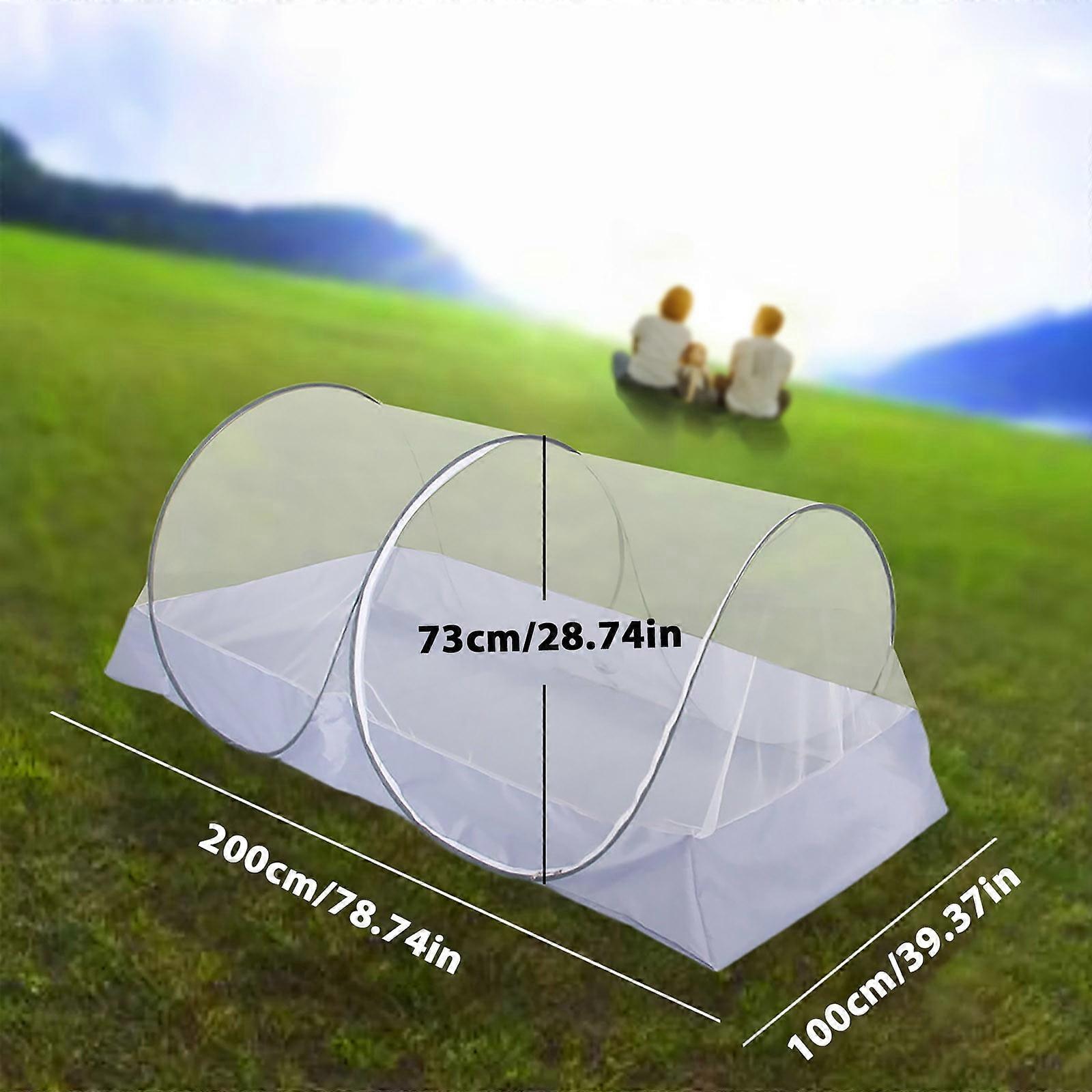 Portable Pop Up Mosquito Net Tent, Folding Bed Canopy with Bottom Mesh, compatible with camping & travel, for adults & kids