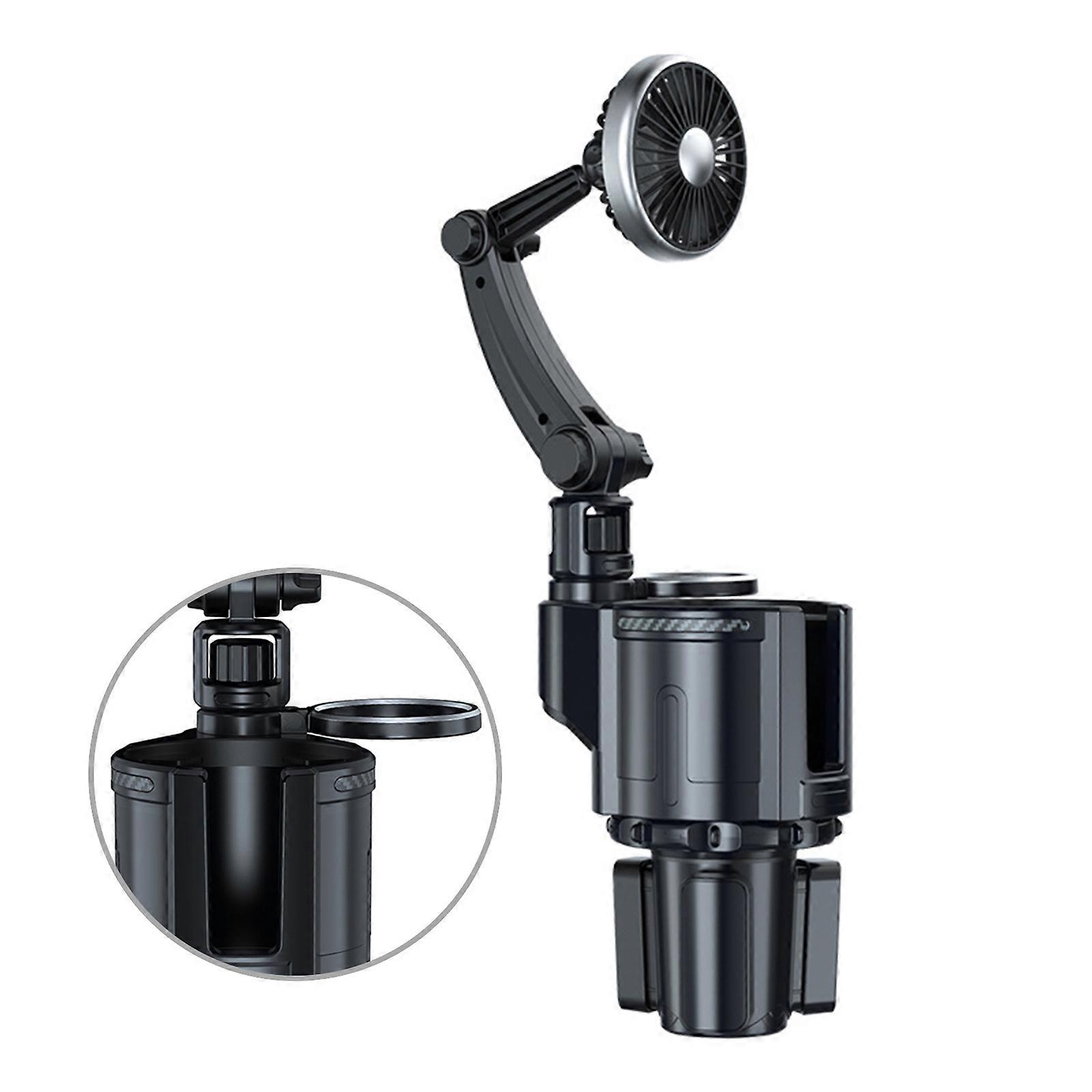 Car Cup Holder USB Car Fan 2 in 1 Adjust Speed 360 Degree Rotating Fan for Refreshing Air Anywhere Multicolor