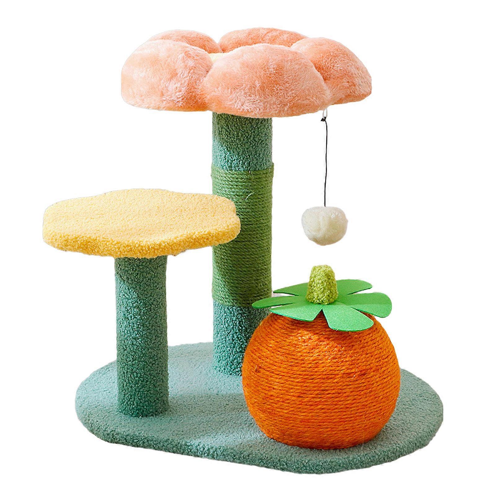 Cactus Theme Cats Scratching Post Scratcher Pet Toy for Small Medium Cats Interactive Toy for Indoor Cats Multicolor