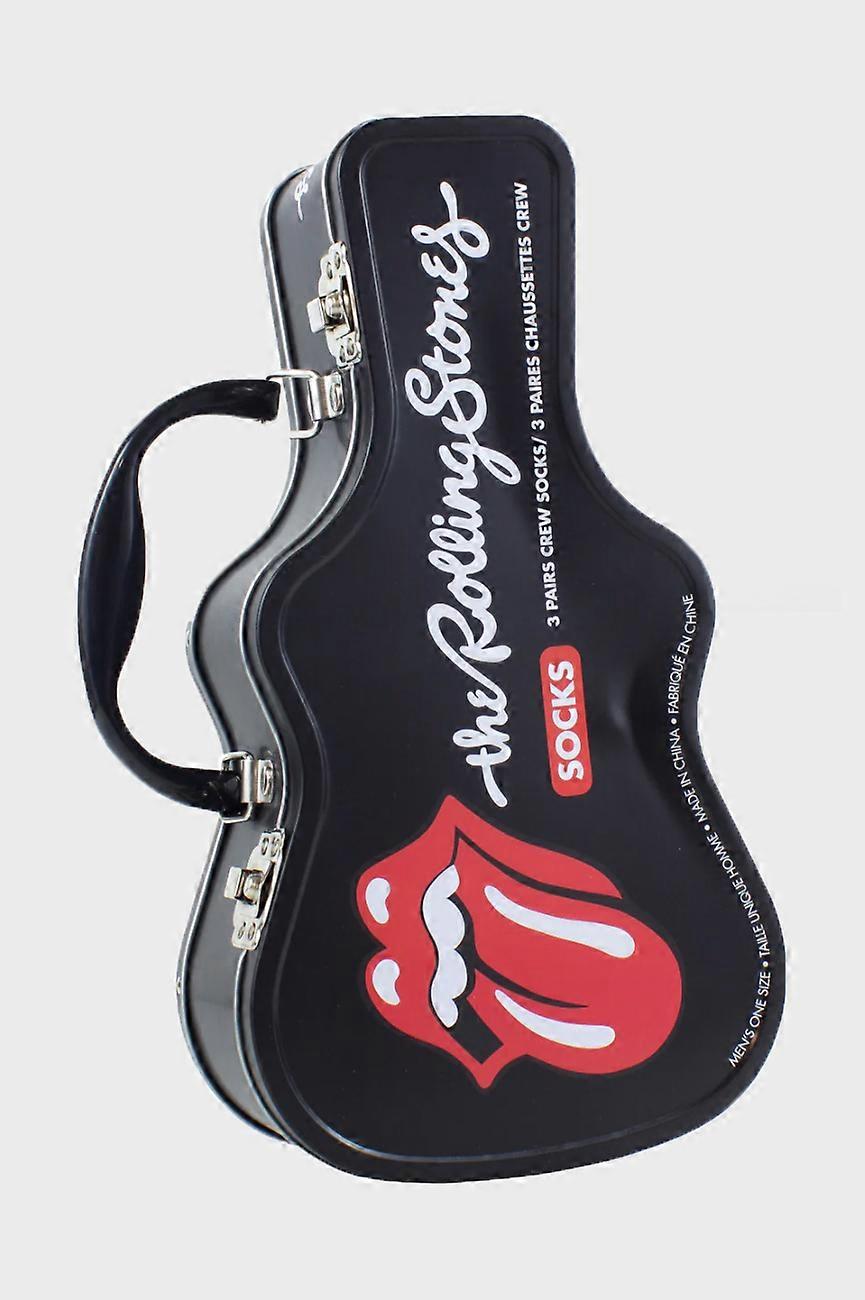 The Rolling Stones Sock Set 3 Pack In Guitar Shaped Tin