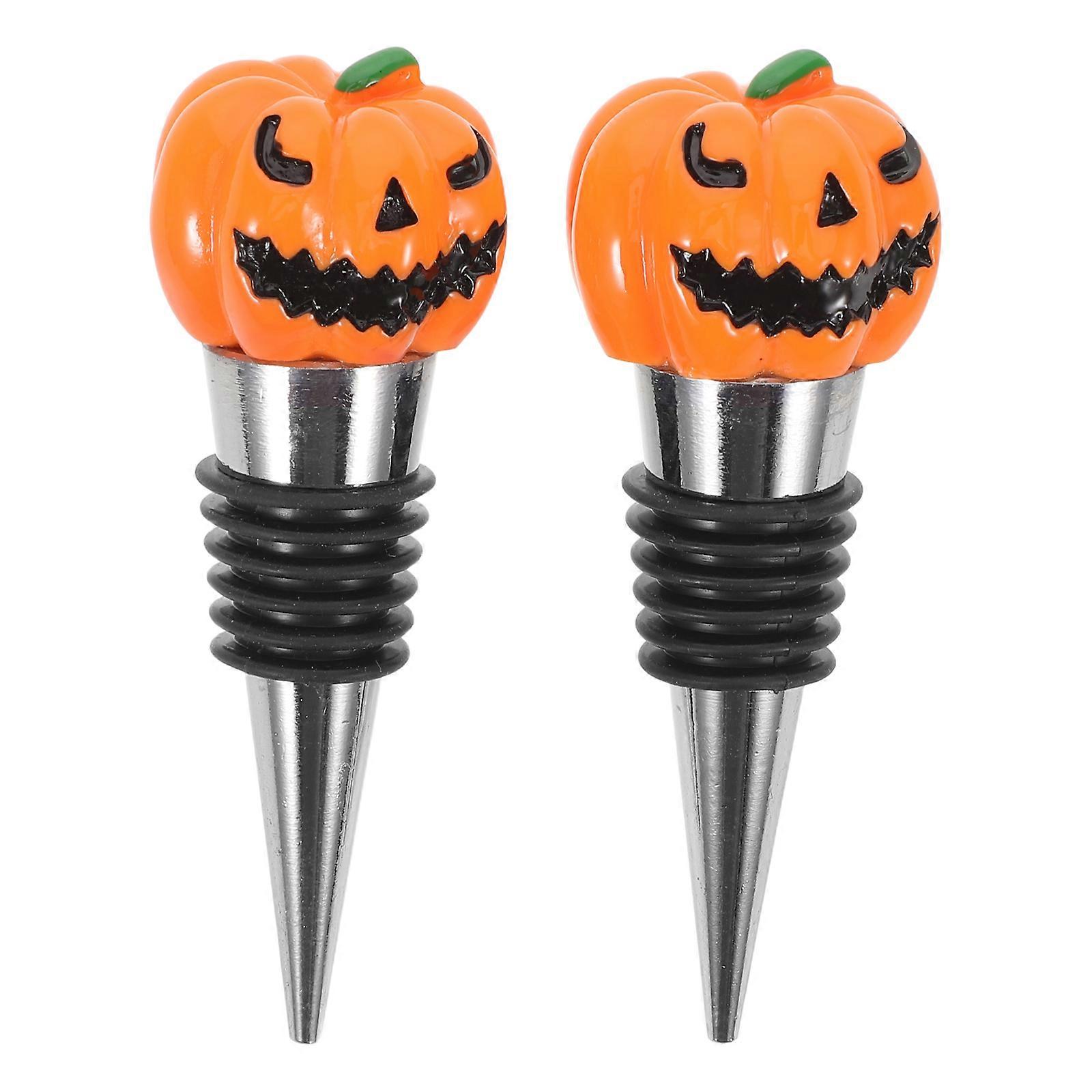 Halloween Pumpkin Resin Silver Decorative 2Pcs