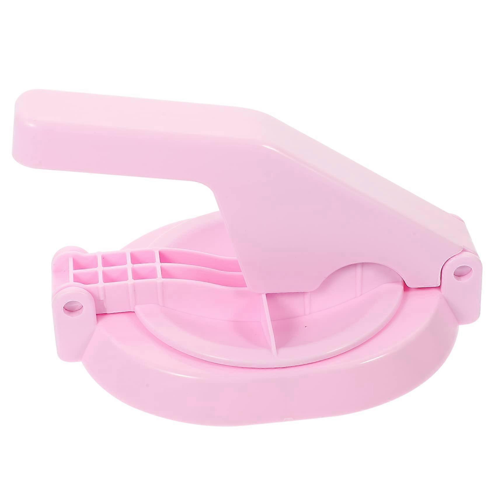 Manual Dumpling Press and Tortilla Maker with Even Thickness, Ergonomic Grip, Pink