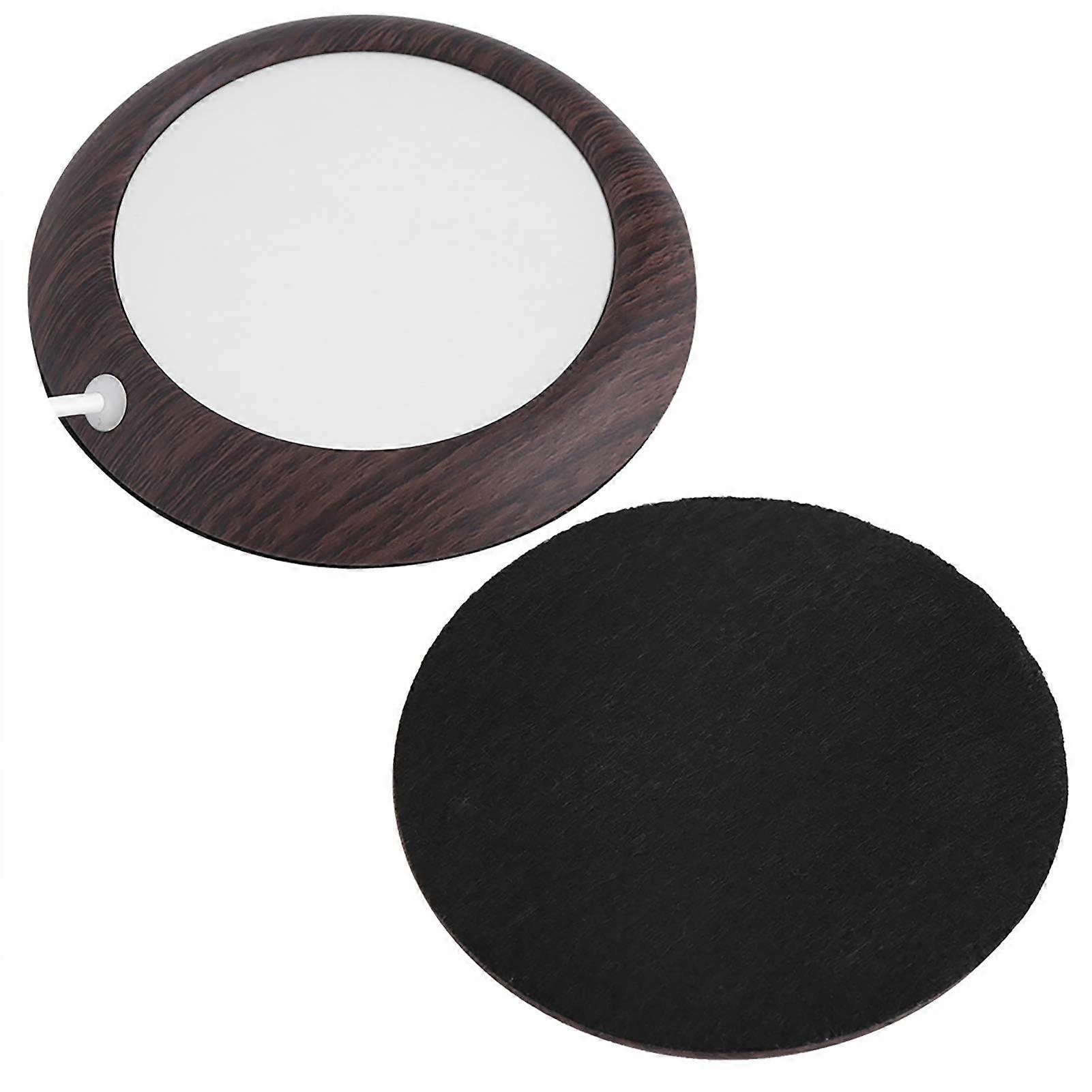 USB Cup Warmer with Elegant Walnut Finish, USB Powered Coffee Mug Heater for Desk and Home