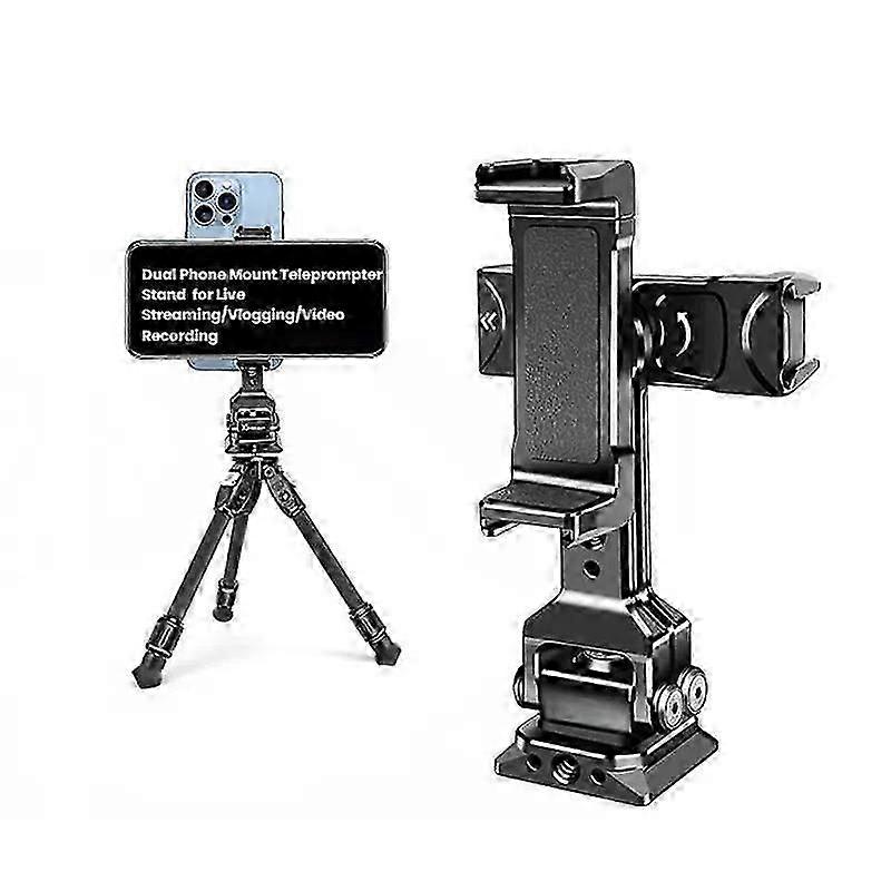teleprompter stand for live streaming with phone mount and arca swiss base