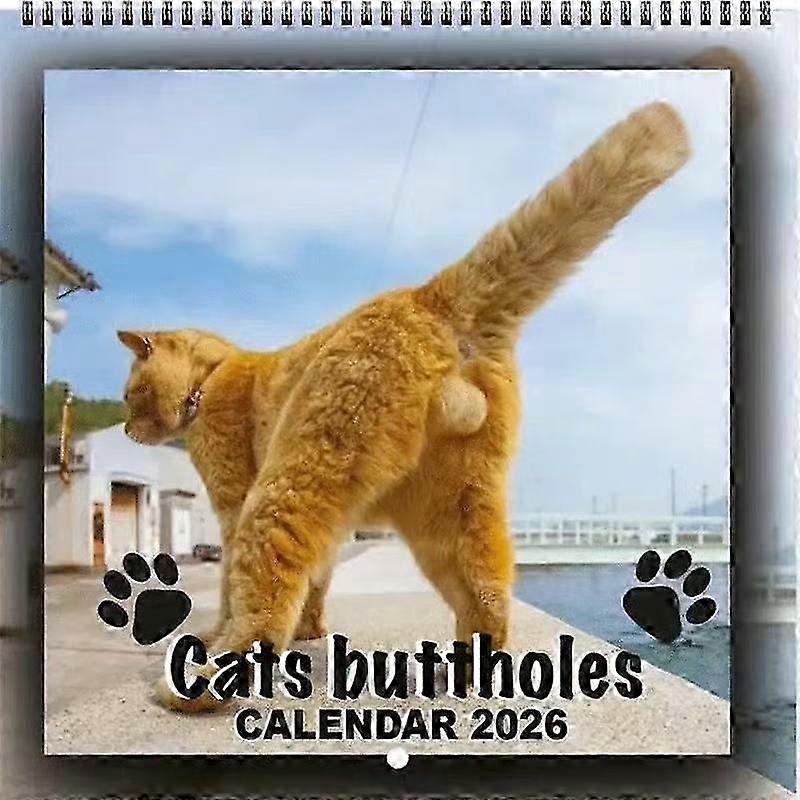 2026 Cat Calendar, an interesting and humorous calendar with special grid-patterned paper, suitable for hotels, bars, offices and households.