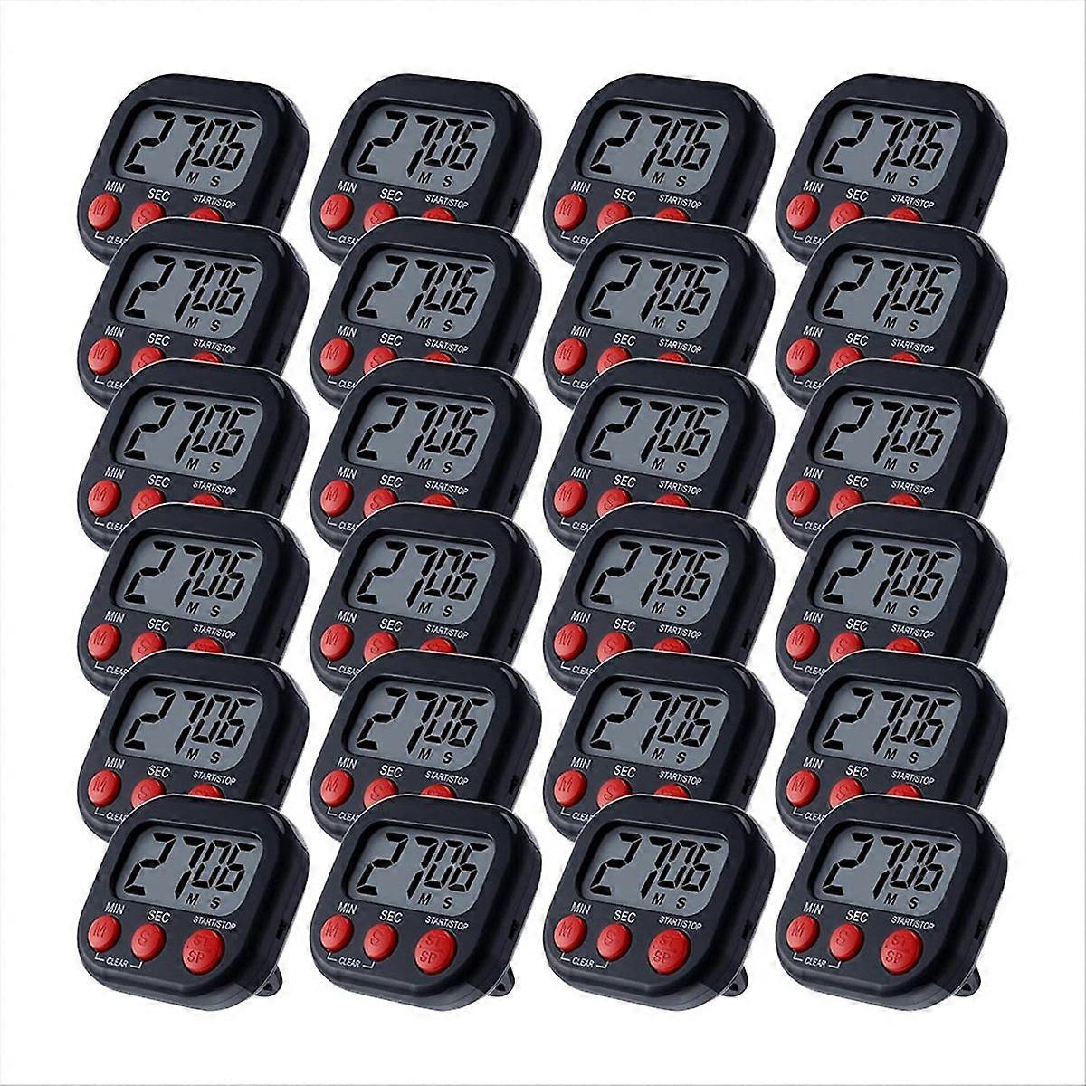 24 Pcs Digital Kitchen Timer Magnetic Back Timer Bulk Large Screen