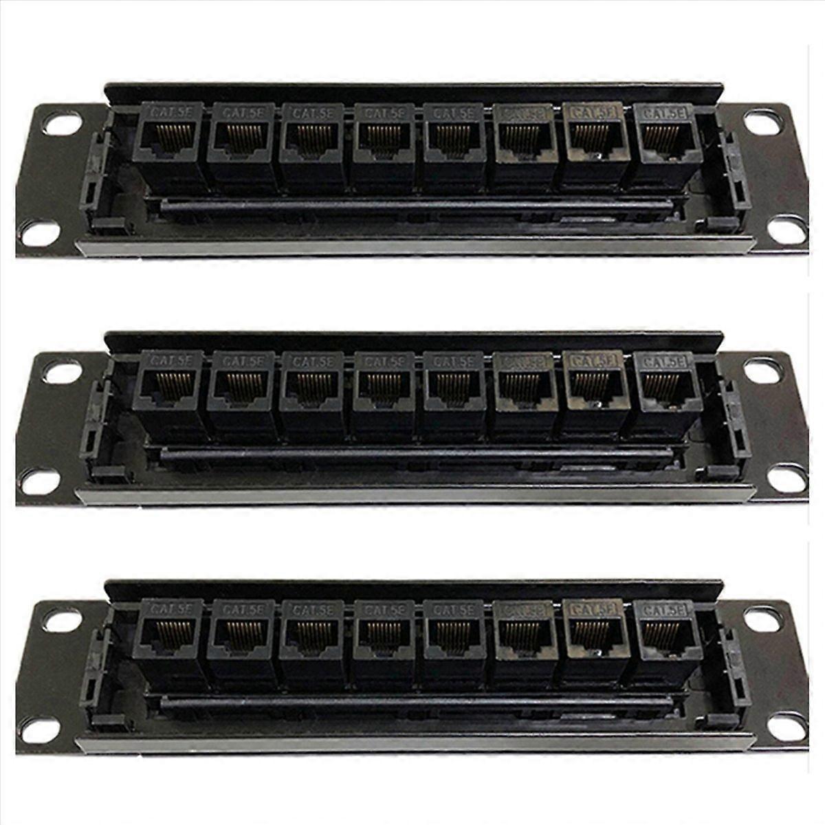 8 Port Straight-Through CAT6 Patch Panel RJ45 Network Cable Adapter