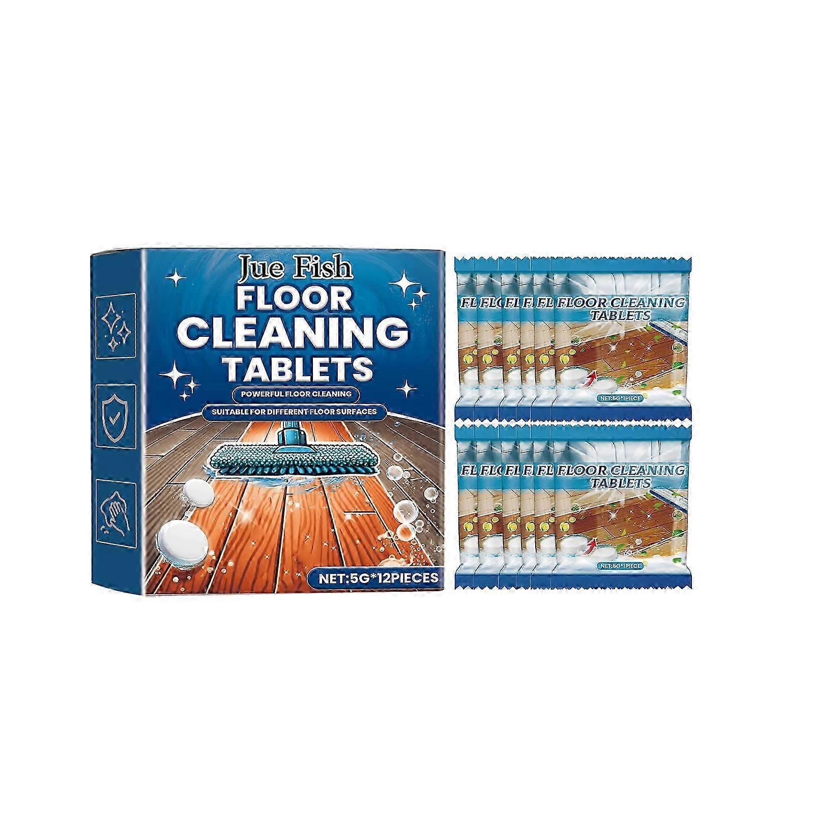 Effervescent Floor Cleaner Tablets  Deep Stain Removal, Safe for All Floors, 12 Pack