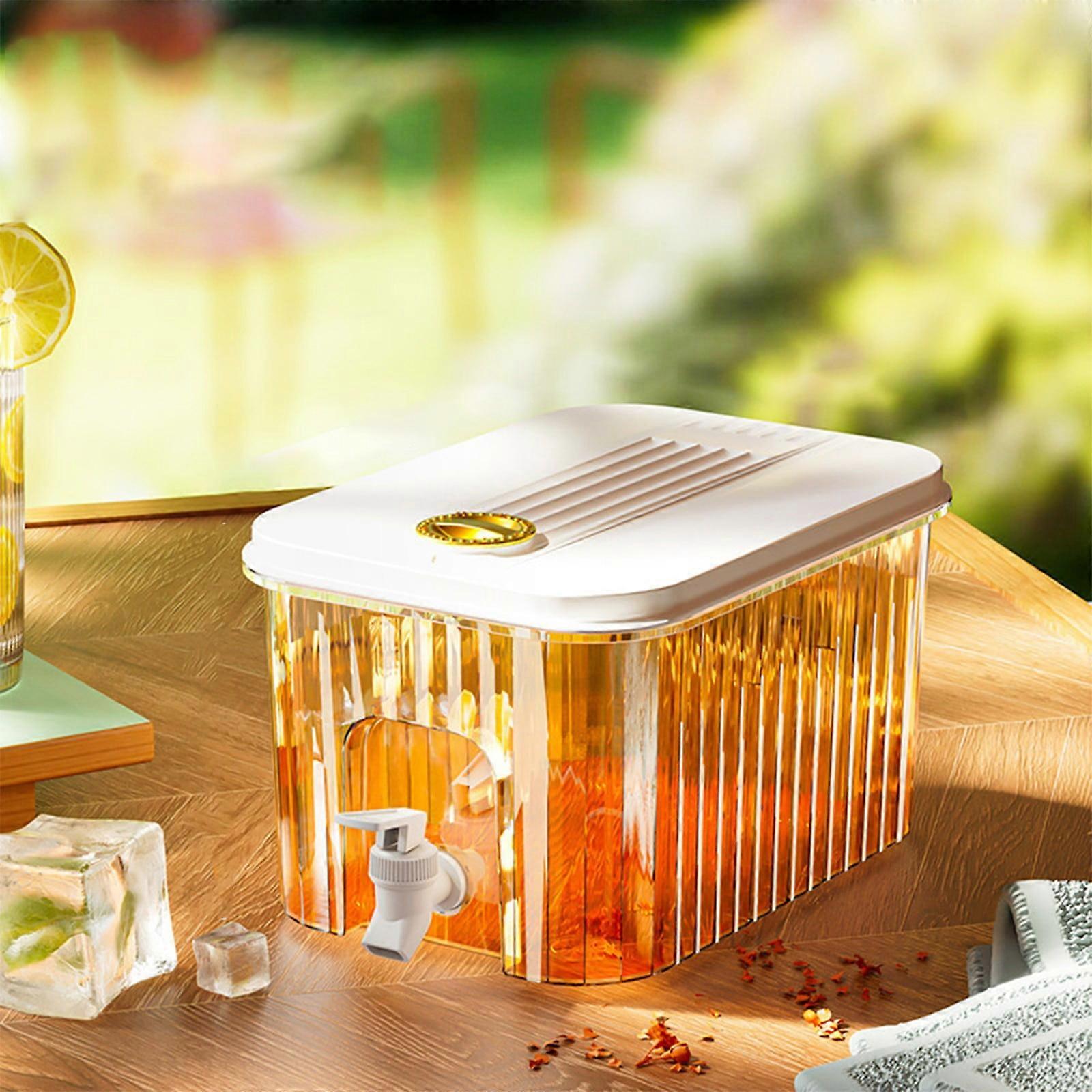 3L Cold Kettle With Faucet Filter In Refrigerator-Large Capacity Storage For Fruit Dispenser With Ice Grids And Spigot Fruit Teapot Lemonade Bucket