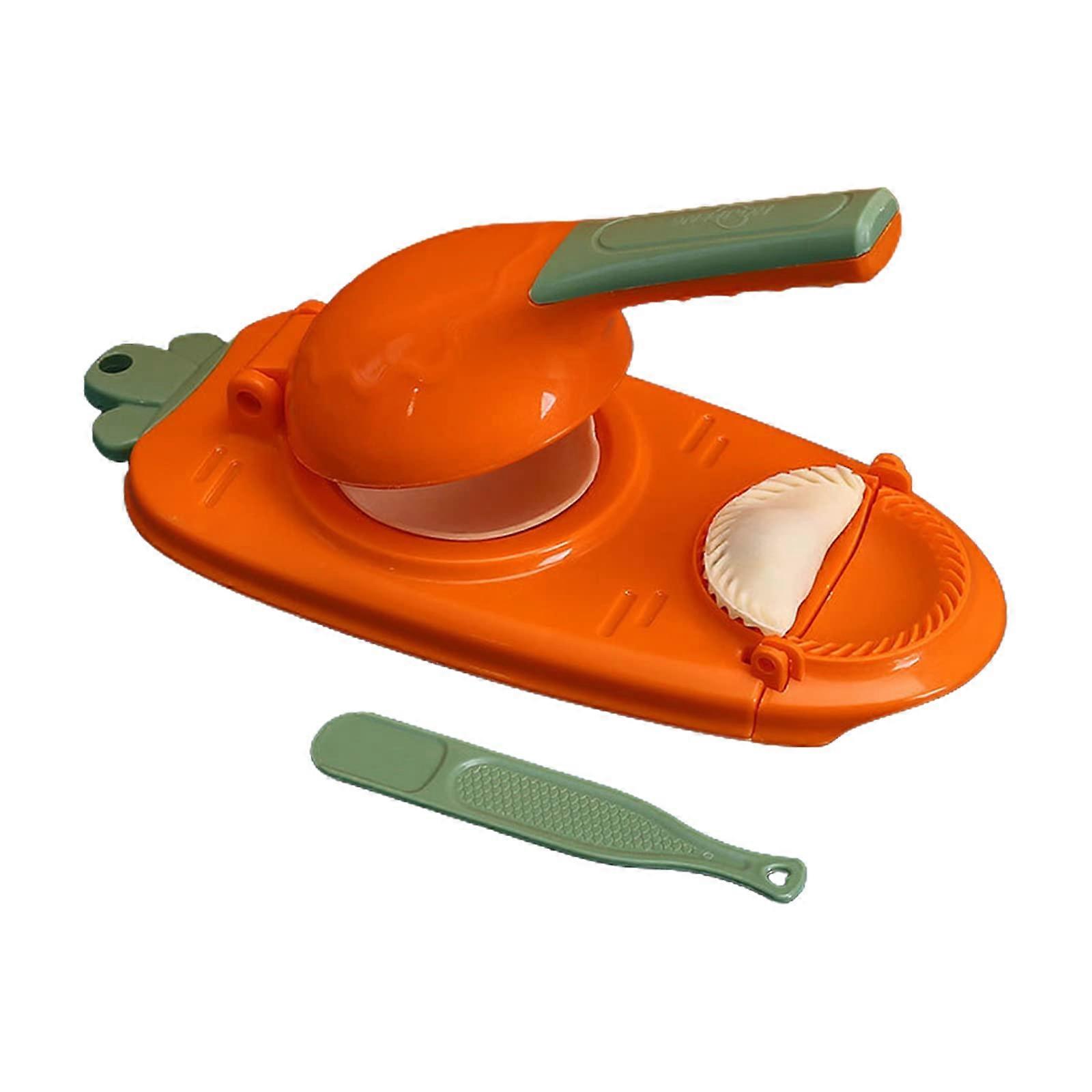 Dumpling Maker and Skin Presser with Ergonomic Grip, Uniform Dough Shapes, Easy Clean, Orange