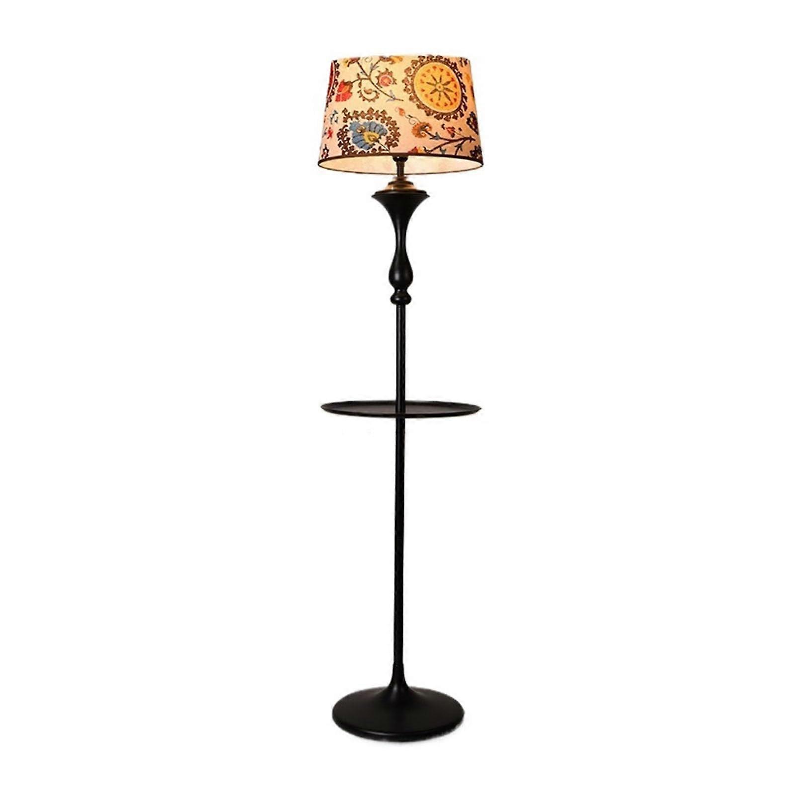 Modern Floor Lamp with Table and Storage, Adjustable 3Color Lighting for Living Room or Bedroom