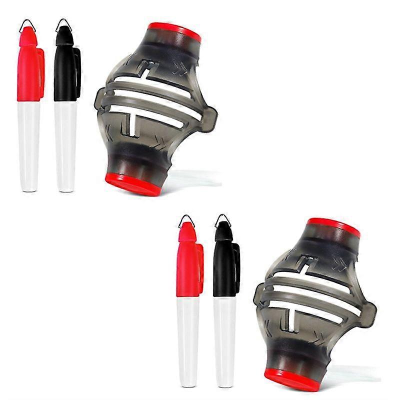 2PCS Golf Ball Liner, Golf Ball Alignment Marker(Red)
