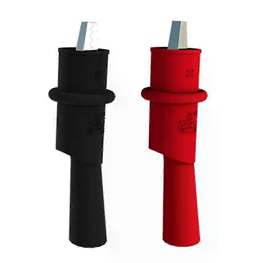1Pair Digital Crocodile Test Clip For Electrical Test For Multimeter Test Probe Push On Clip Insulated Crocodile Clamp