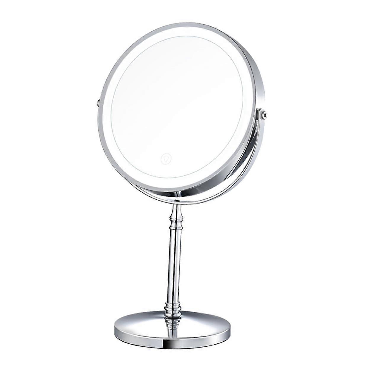 Vanity Makeup Mirror with Lights, Rechargeable 10x Magnification Double Sided 360° Swivel