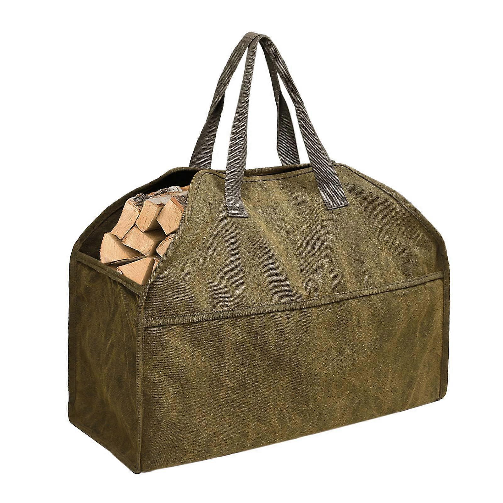 Firewood Carrier Heavy Duty Waterproof Canvas Log Tote Bag Large Capacity for Fireplace