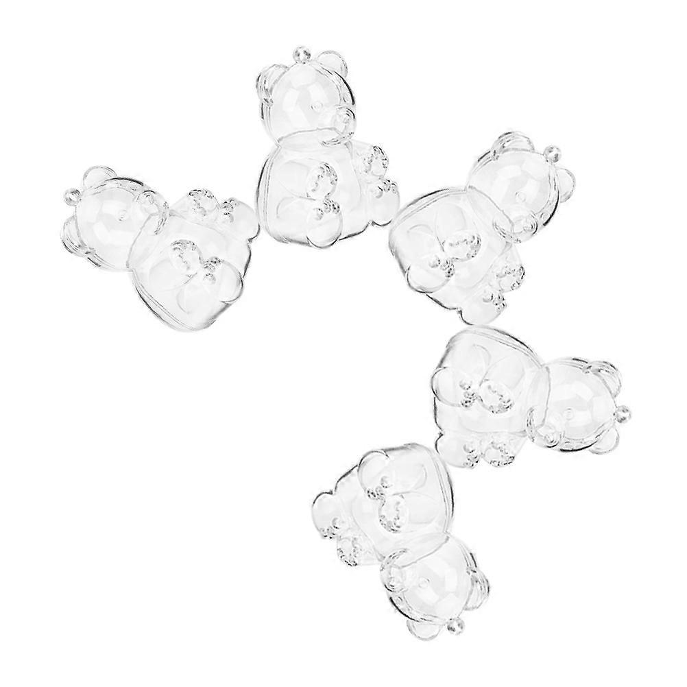 Transparent Bear Shaped Candy Boxes for Candy 5Pcs Small Party Treat Boxes