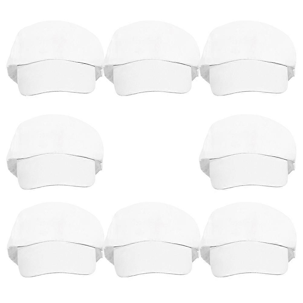 Children's Baseball Cap Cotton Hat for DIY 8Pcs White Adjustable Strap