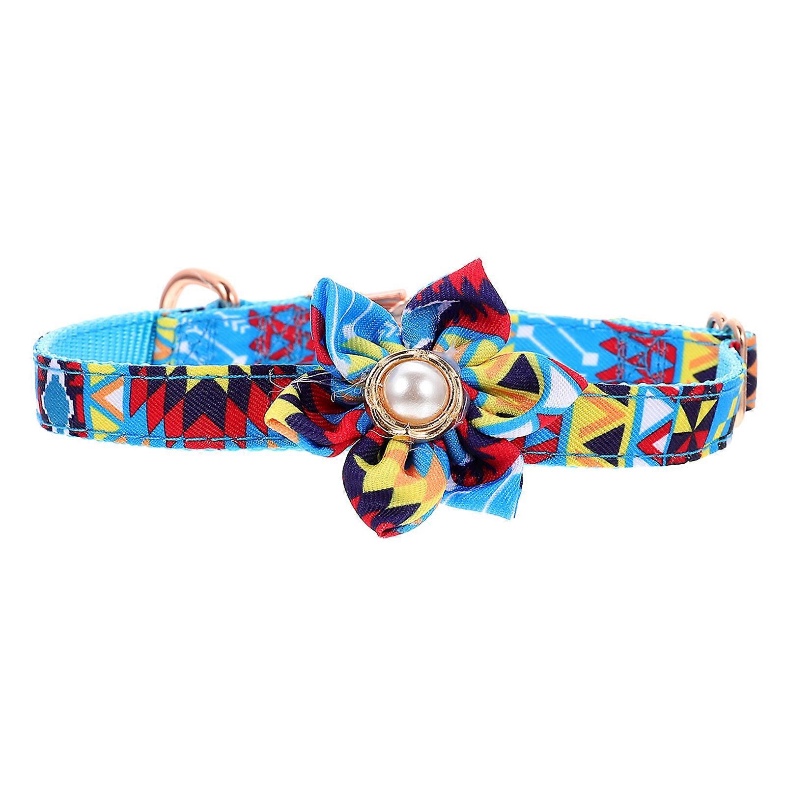 Pet Dog Collar Ethnic Style Flower Accessory Adjustable Collar 2Pcs