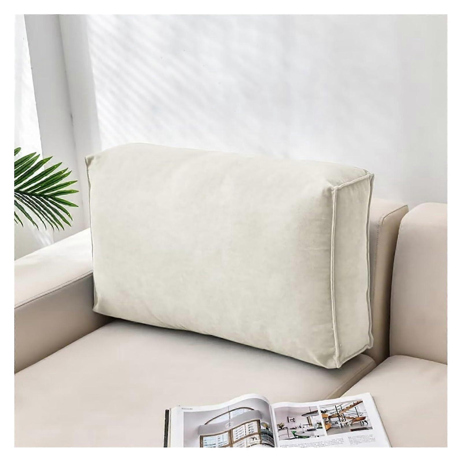 Large Sofa Back Cushion 24x18x5 White  Ergonomic Lumbar Support Pillow for Couch and Headboard