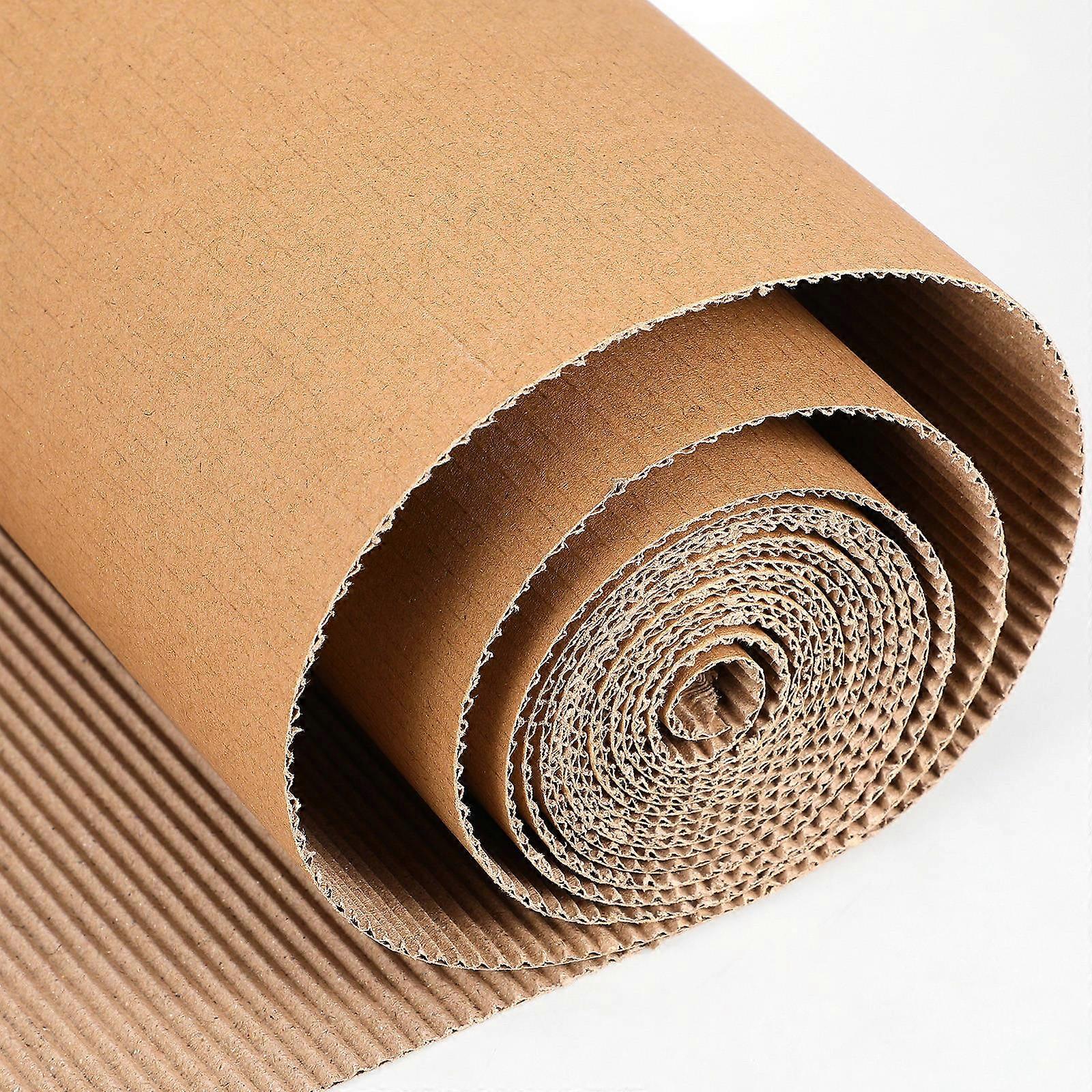 Beige Corrugated Cardboard Roll for Packing Use 3 Rolls Protective Material