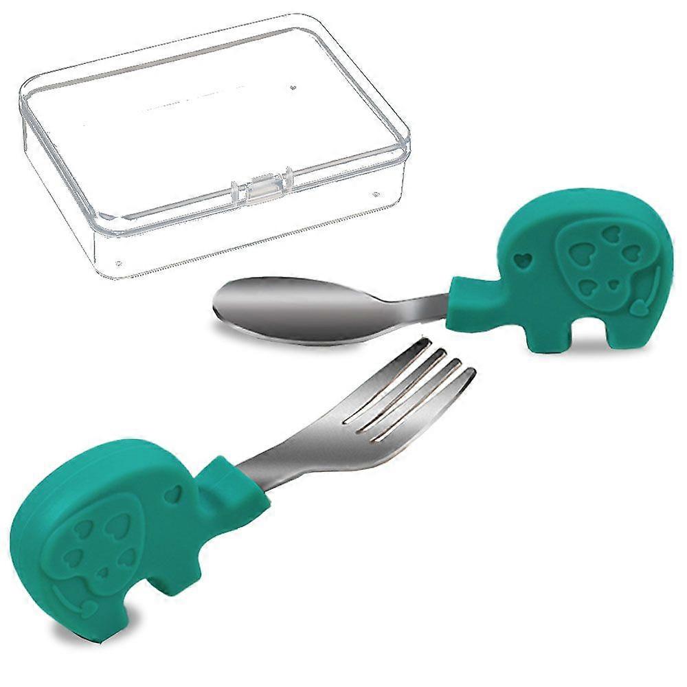 Baby Fork and Spoon Set - Self Feeding Toddler dinnerware Set