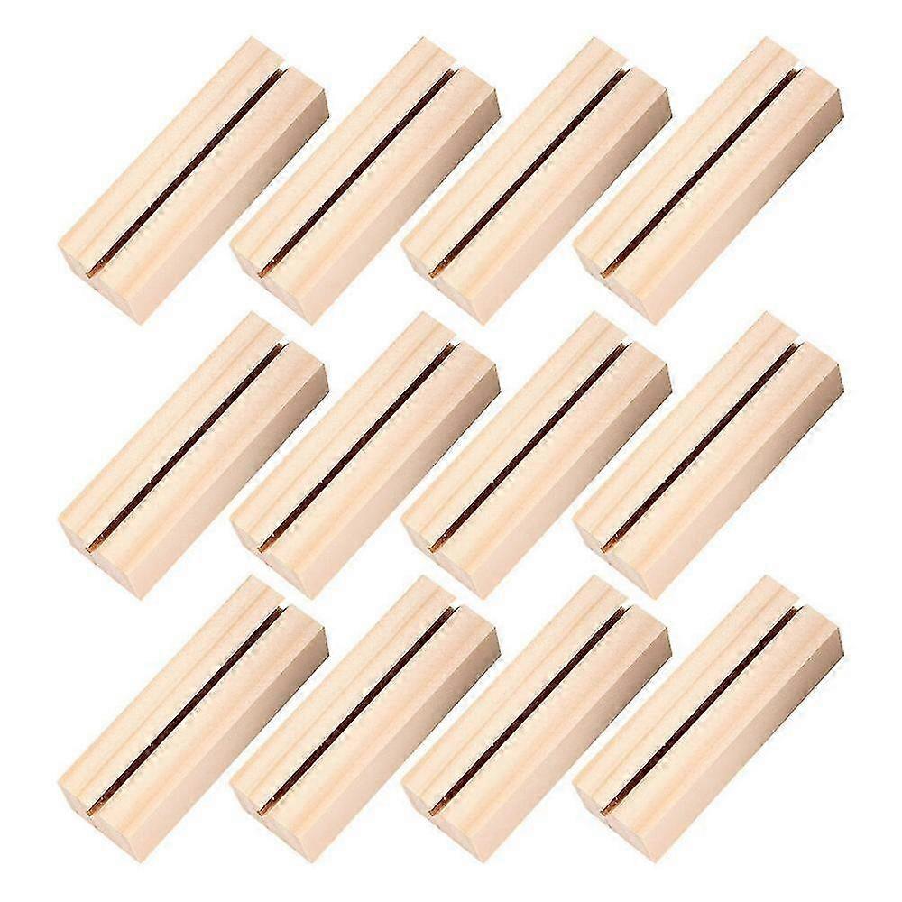 Set of 12 Rectangular Wooden Photo and Memo Holders for Desk Display