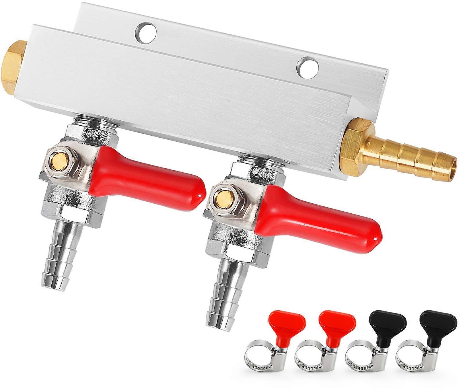 CO2 Manifold 2Way Kegerator Splitter with Check Valves LeakProof Gas Distribution for Dual Kegs