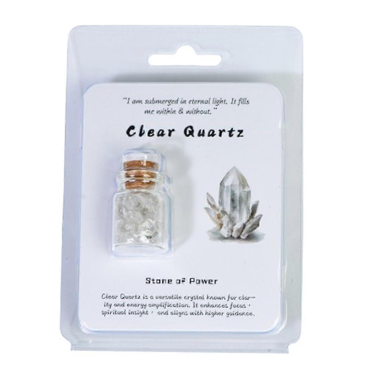 Crystal Wishing Bottles Set with Clear Quartz and Amethyst for Meditation and Energy Healing Display