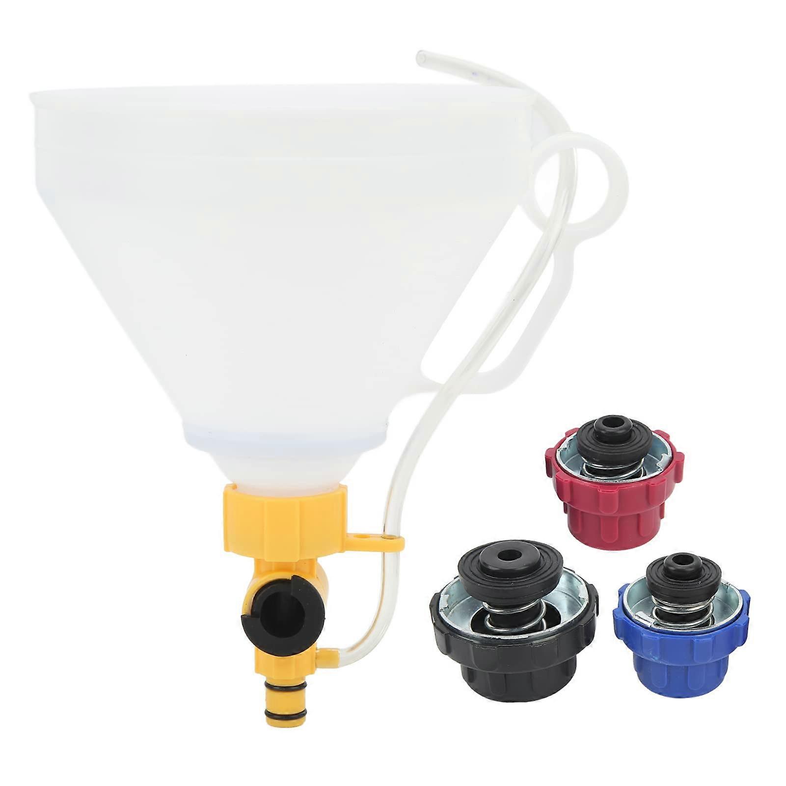 Coolant Refill Funnel Kit Spill Proof Design with Multiple Adapters for Automotive Cooling System