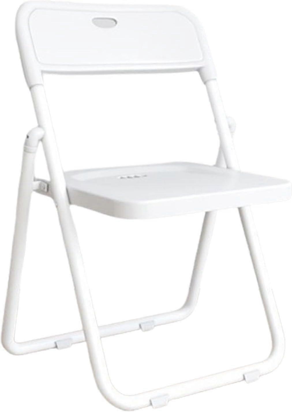 Portable Folding Chair with Backrest and Steel Frame for Indoor and Outdoor Use White