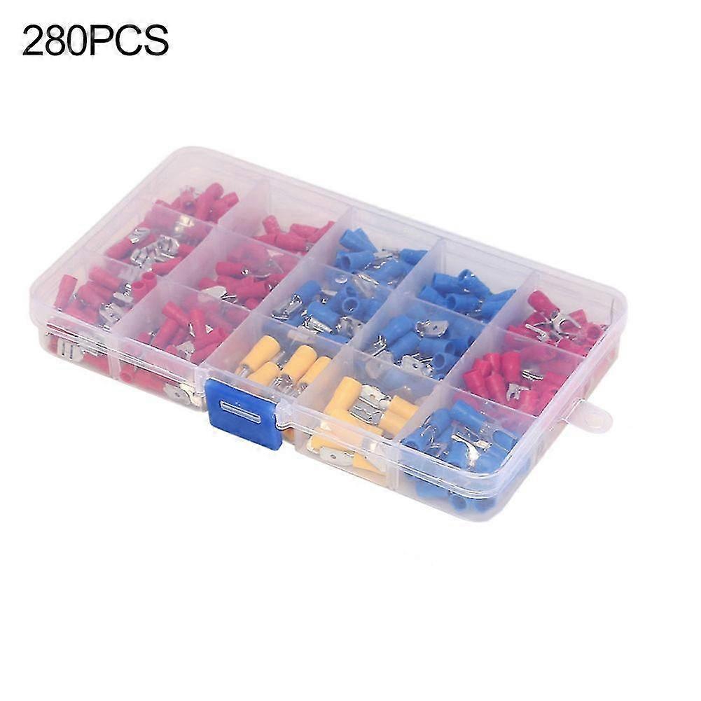 280pcs Assorted Crimp Spade Terminal Insulated Electrical Wire Connector Kit Set