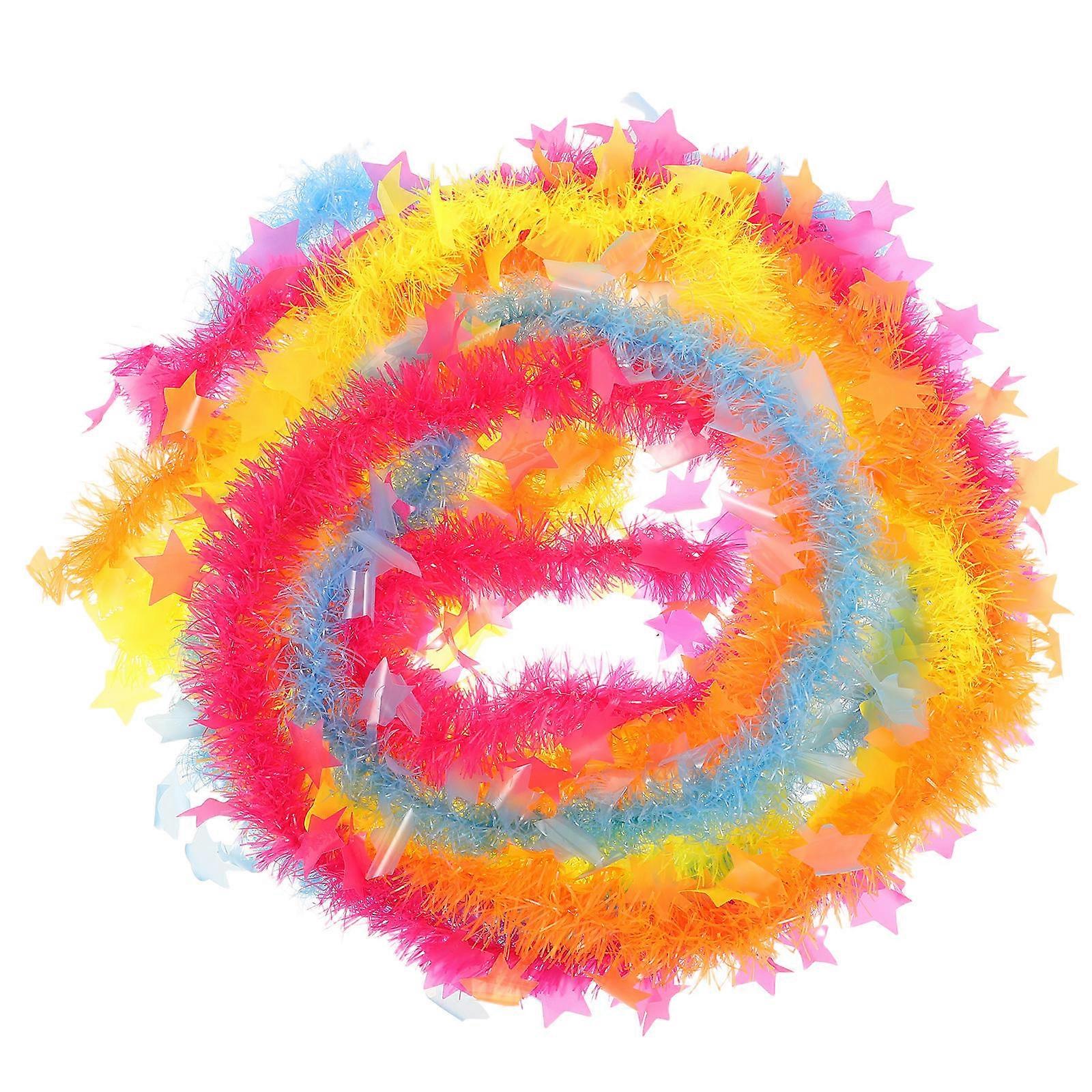 Neon Garland Streamers for Party Decorations with Tinsel Assorted