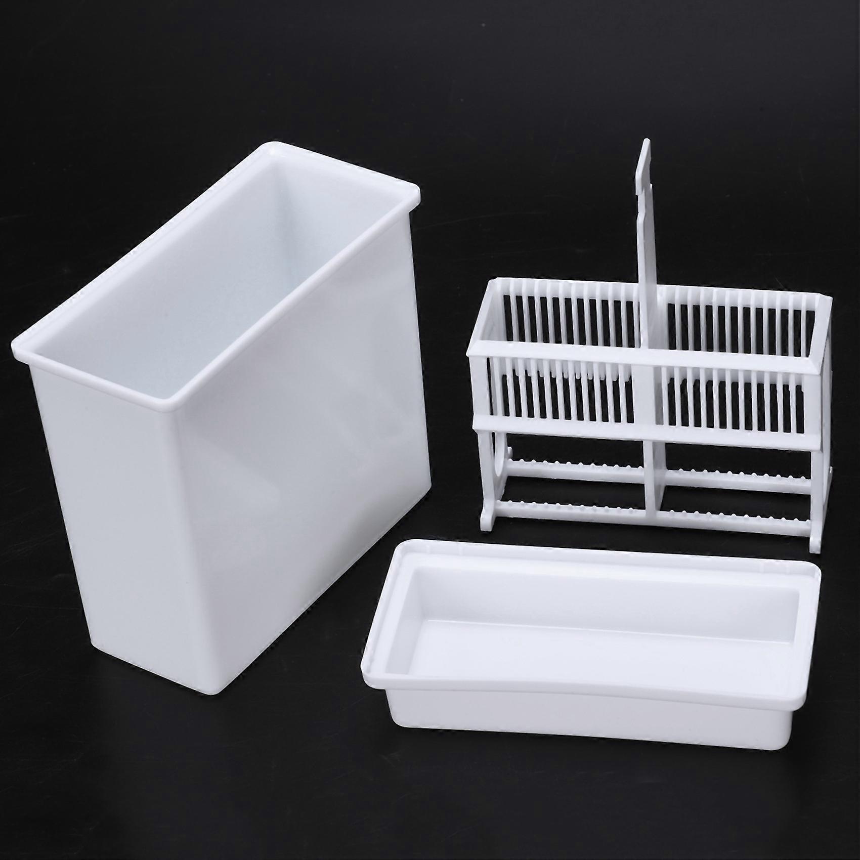2 in 1 White 72 Pieces Microscope Slides Staining Rack Dish Set