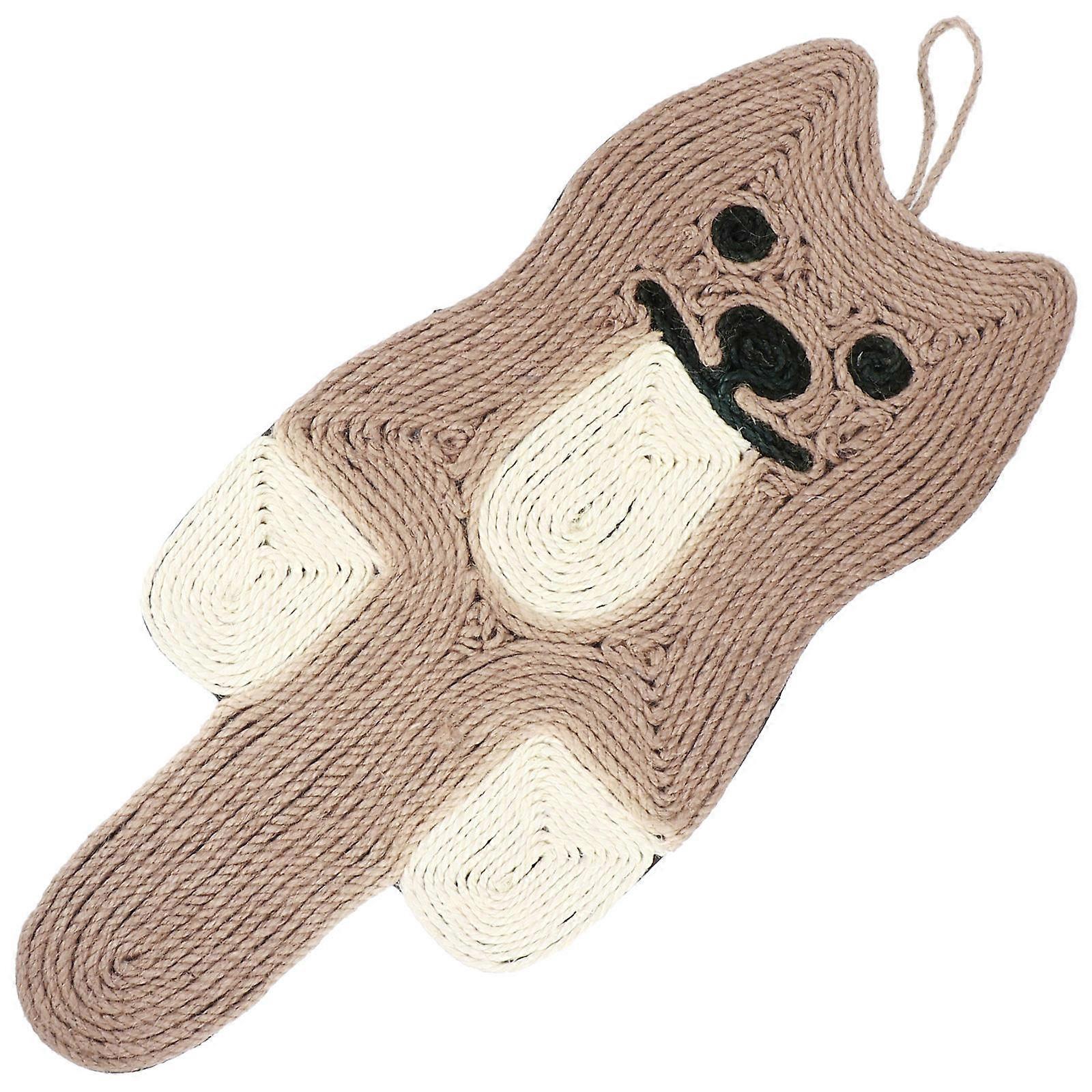 Sisal Grinding Mat Cat Shaped Pad Hanging Scratching Pad