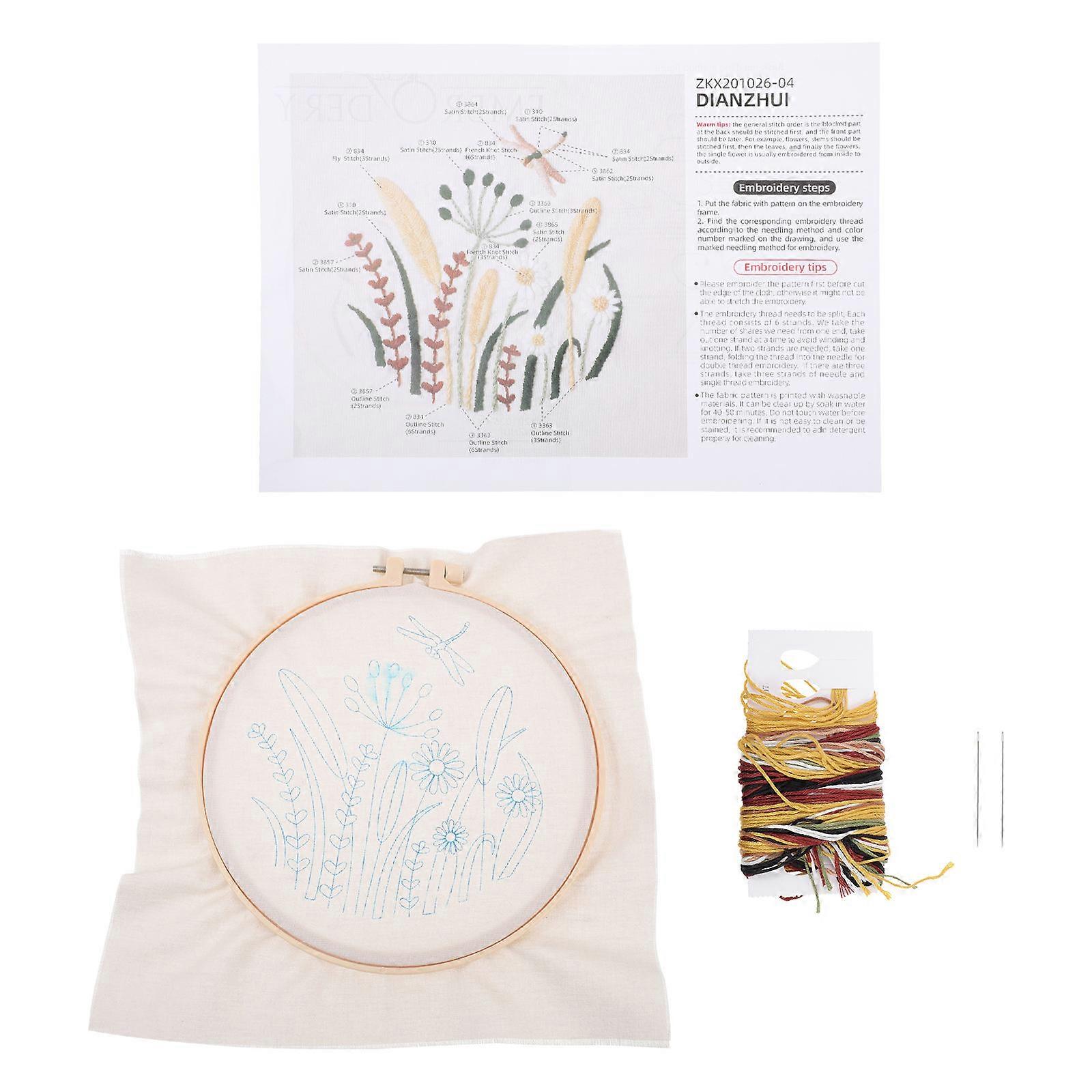 Embroidery Kit Elk Flowers Three-Dimensional Embroidery Materials 1Set
