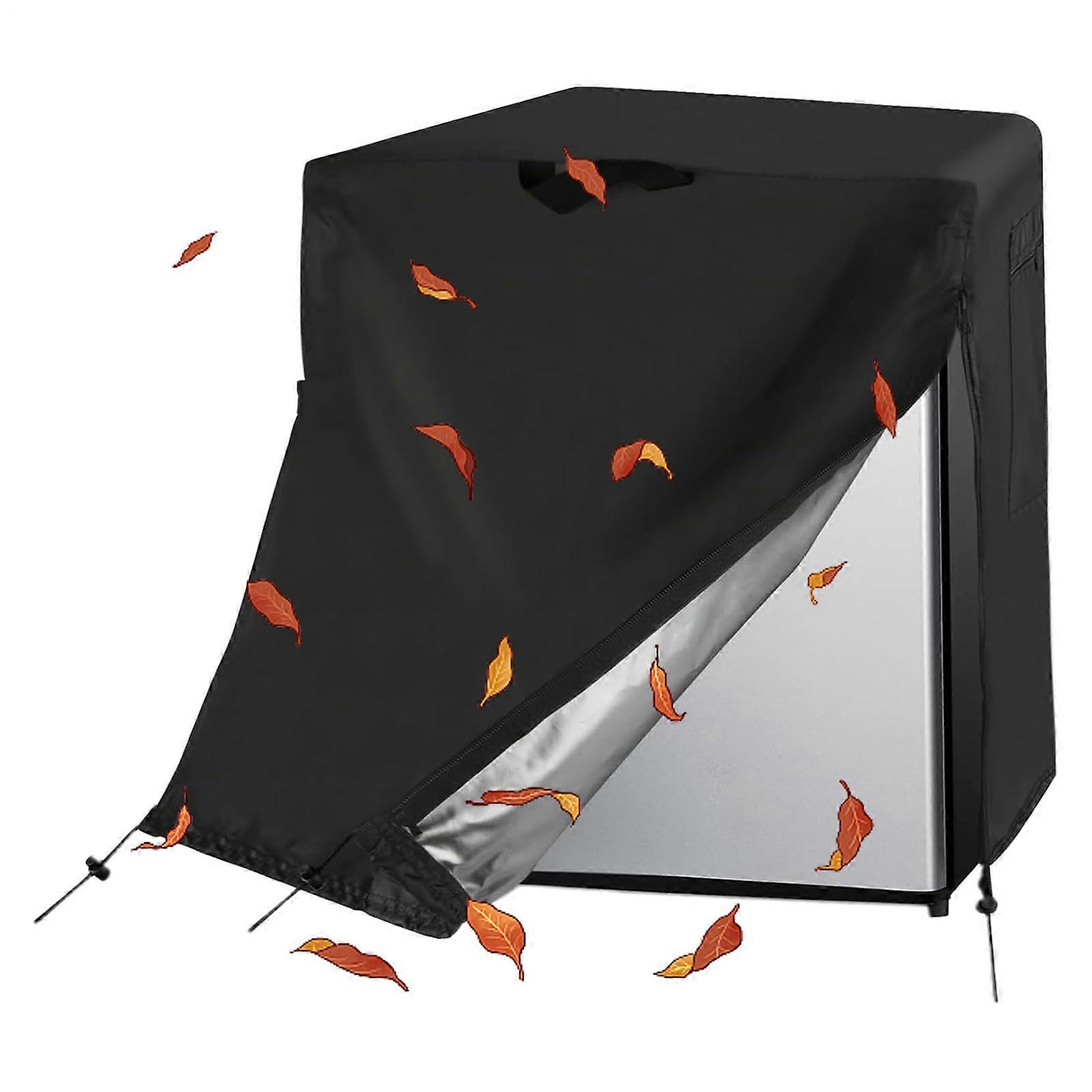 Refrigerator Cover Waterproof Dustproof Protector with Adjustable Fit and Large Side Storage Pockets