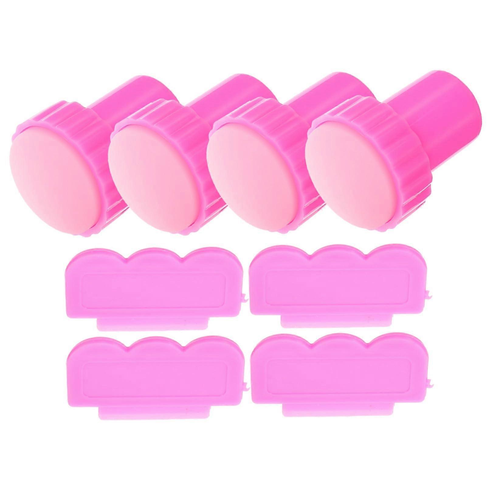 4 Sets Silicone Nail Art Stamper with Scraper for Precise French Tip and Creative Designs