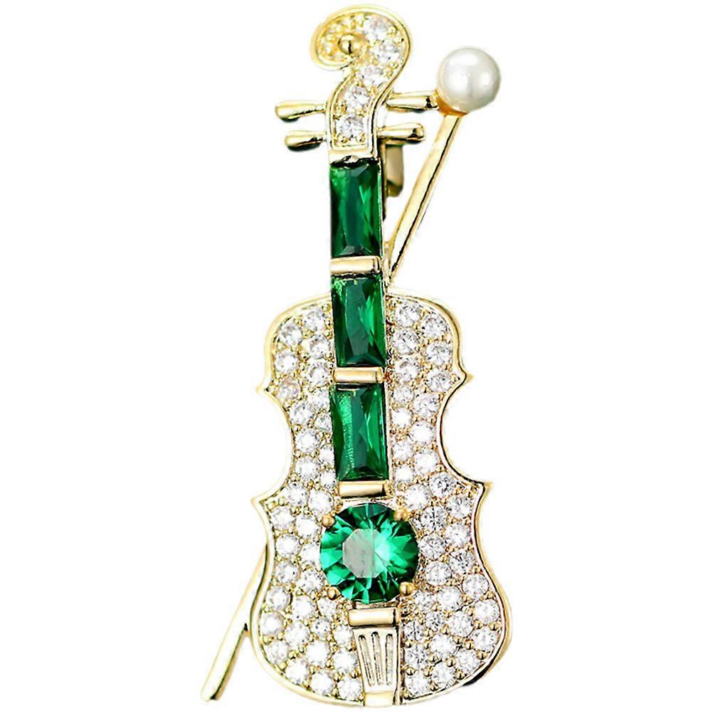 Musical Violin Brooch Unique Gift for Special Occasions Multi Colored Alloy 1Pack