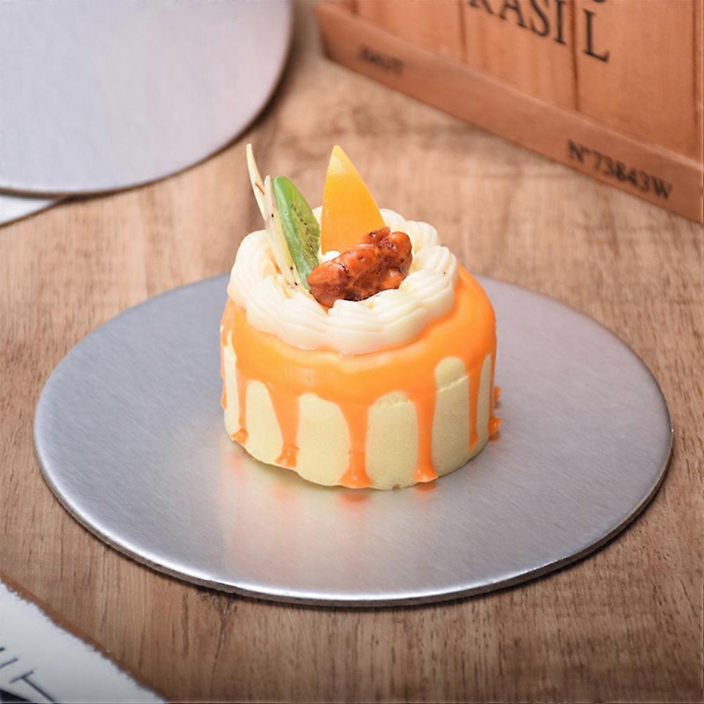 Round Cake Boards for Cake Display 24Pcs Silver Cardboard Bases