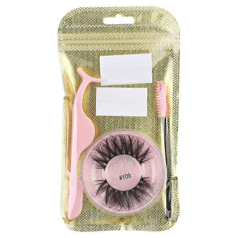 Glue False Eyelashes Set with Natural 3D Design, Reusable SelfAdhesive Lightweight Lashes