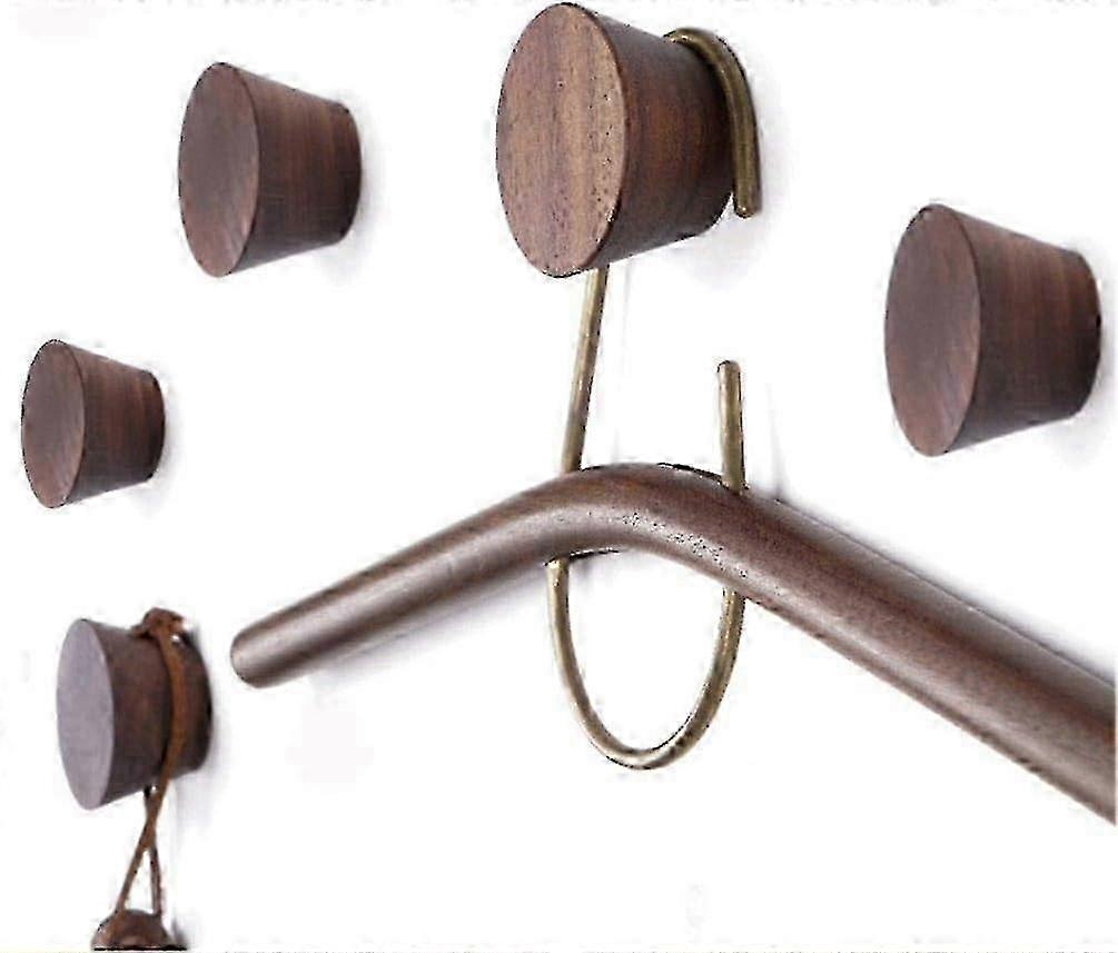 5pcs-Solid wood hook-Black walnut 5*3.5*4