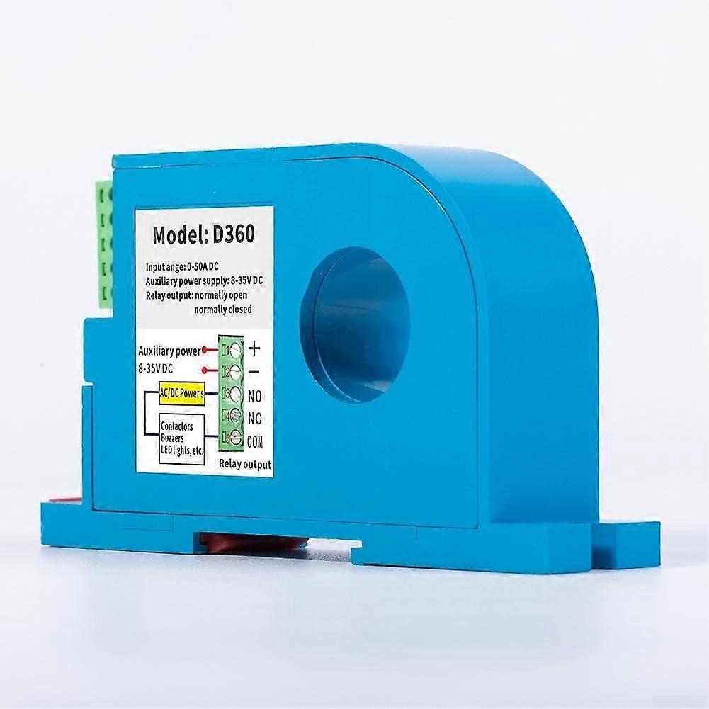DC Current Sensing Switch 050A Hall Effect Sensor with Adjustable Delay for Industrial DIN Rail Mount