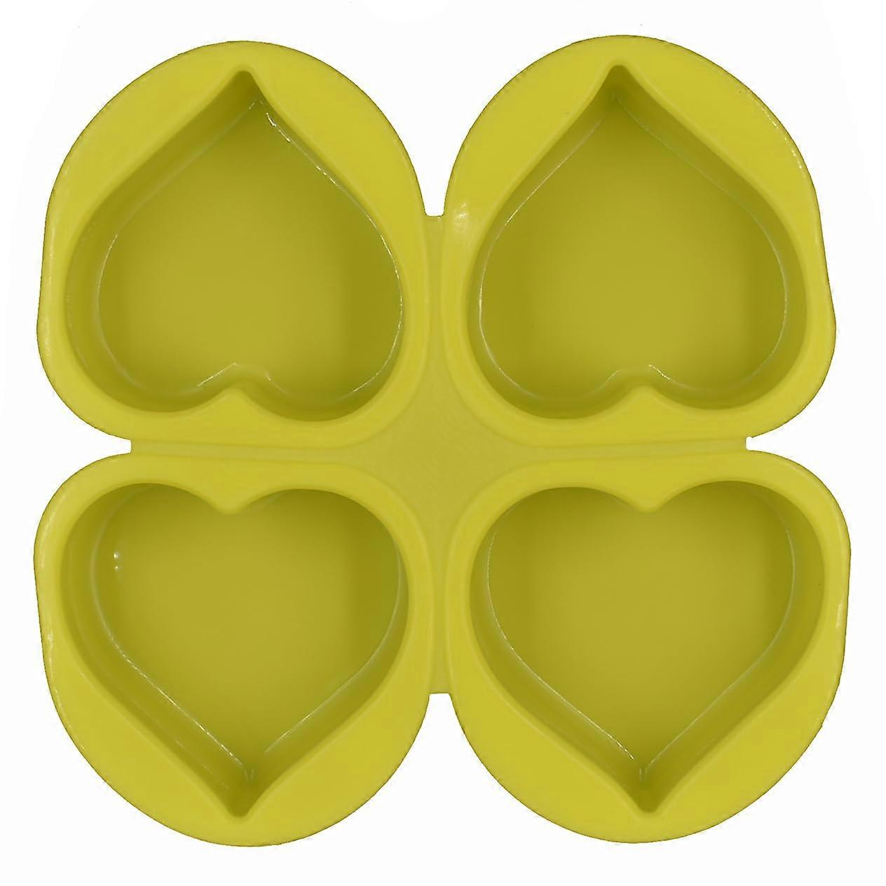 4pcs Silicone Soap Mold Heart Shape for DIY Handmade Craft Reusable Flexible Design